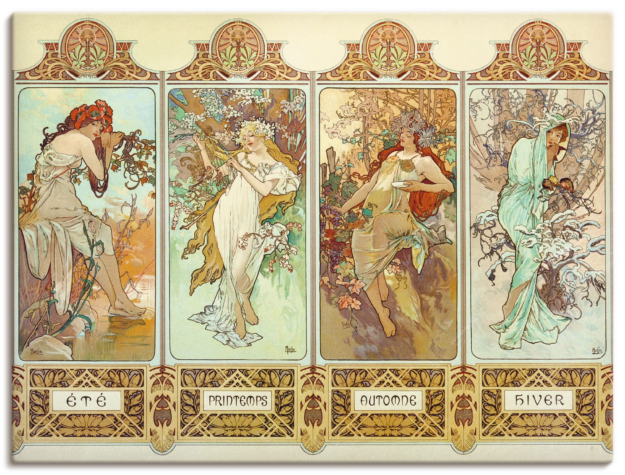 artland-leinwandbilder-mucha-jahreszeiten-120x90-cm image 1