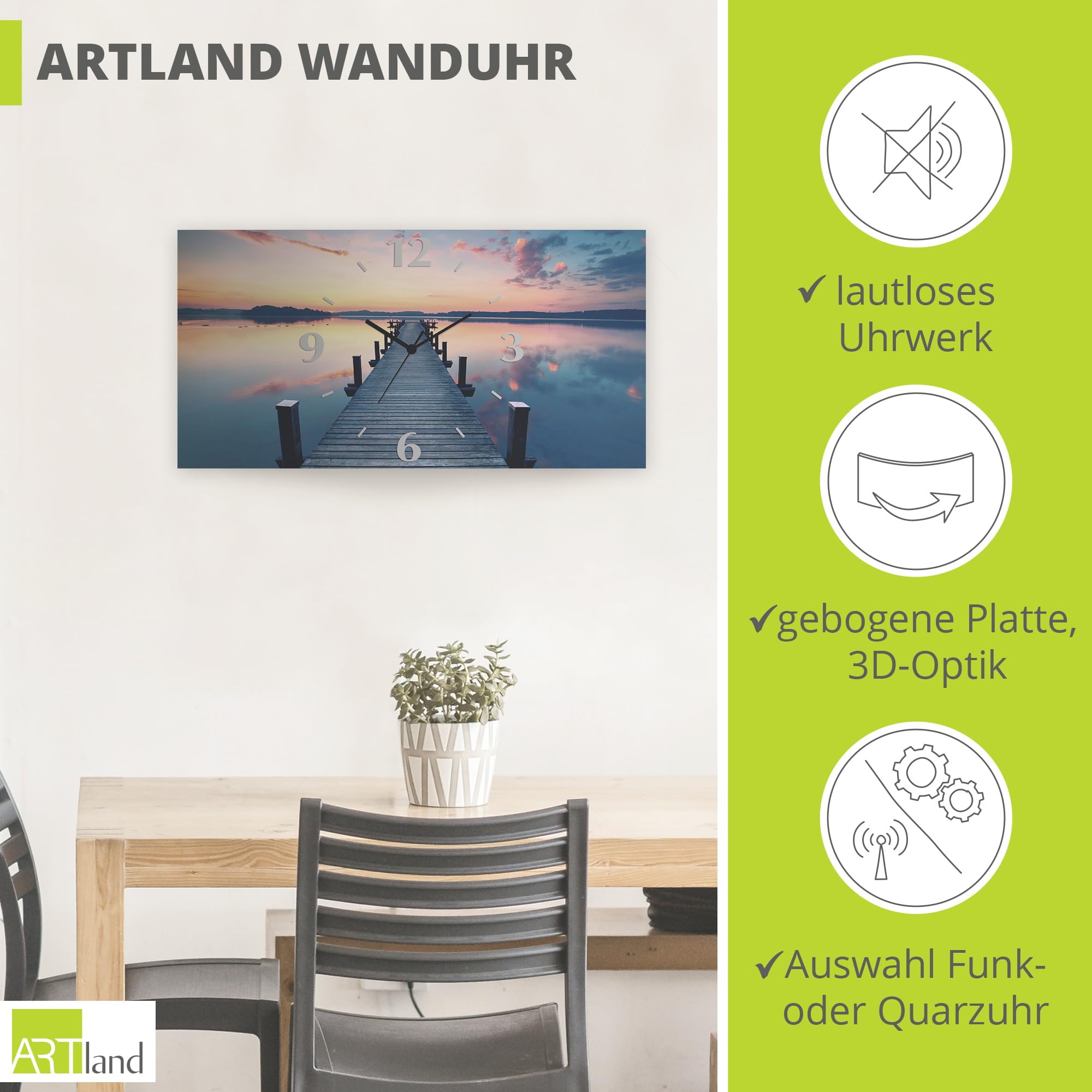 artland-funkuhr-alu-60x30-cm-see-steg-wanduhr-lautlos image 2