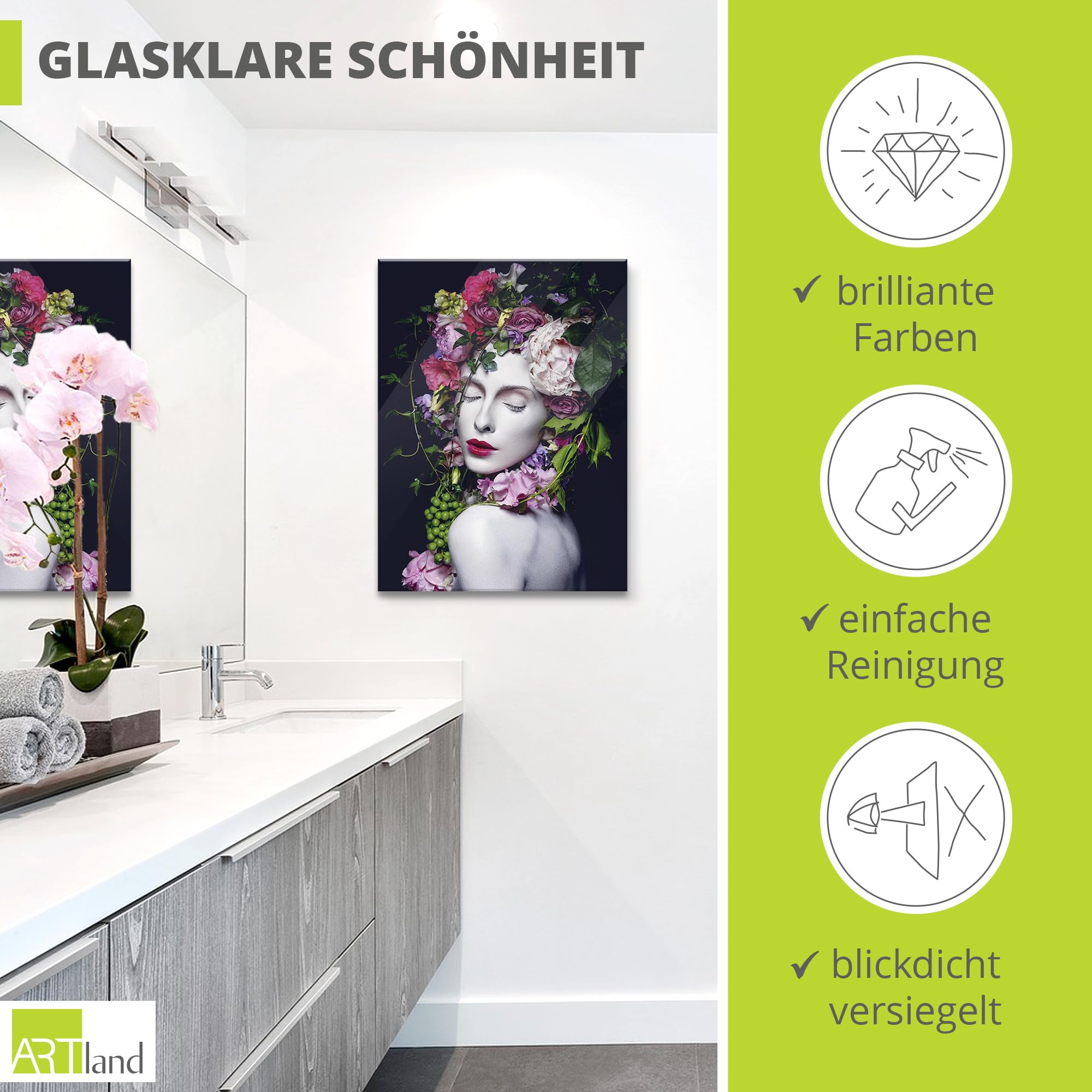 artland-glasbilder-blumenk-nigin-glasbild-60x80-cm-frau-bunt image 2