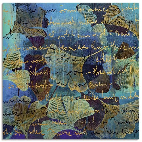 artland-leinwandbilder-ginko-auf-blau-leinwandbild-50x50-blau image 8
