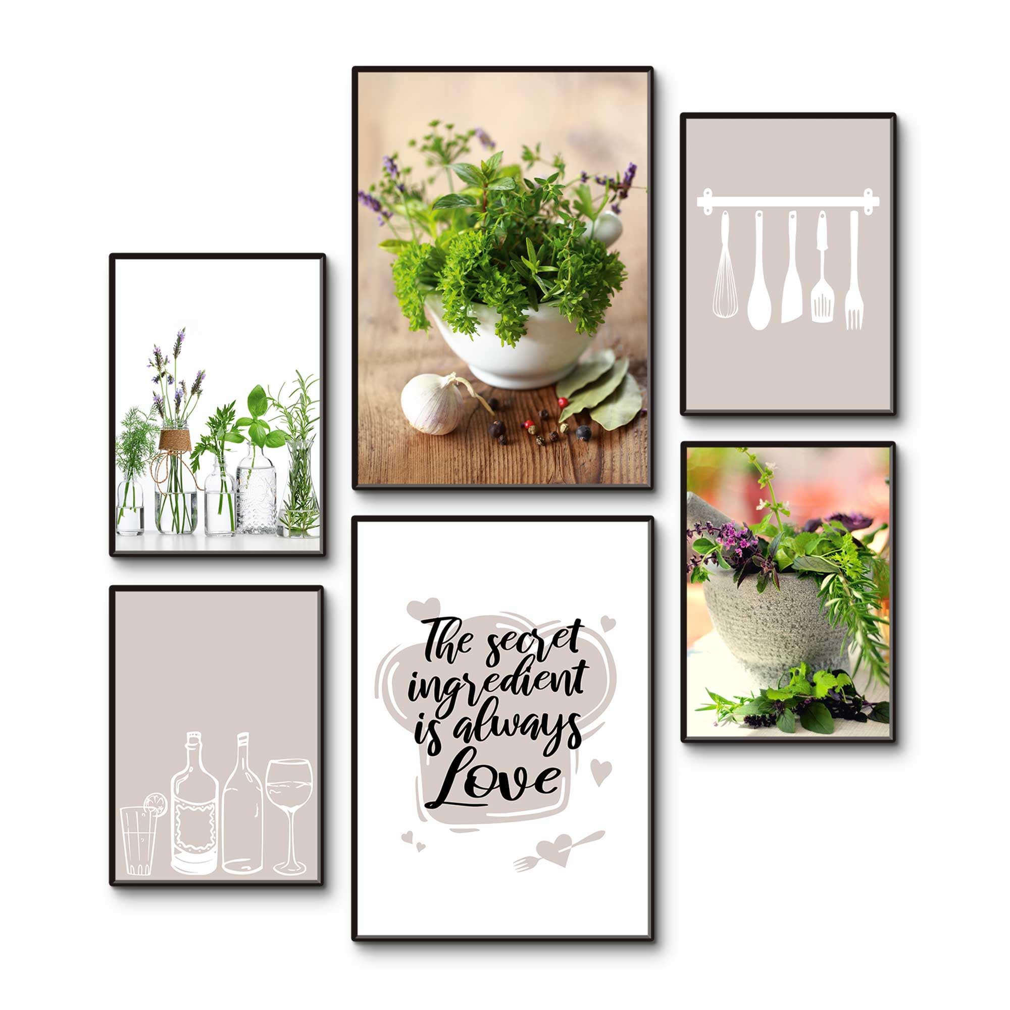 artland-posterset-k-chenkr-uter-6tlg-a3-a4-ohne-rahmen image 1