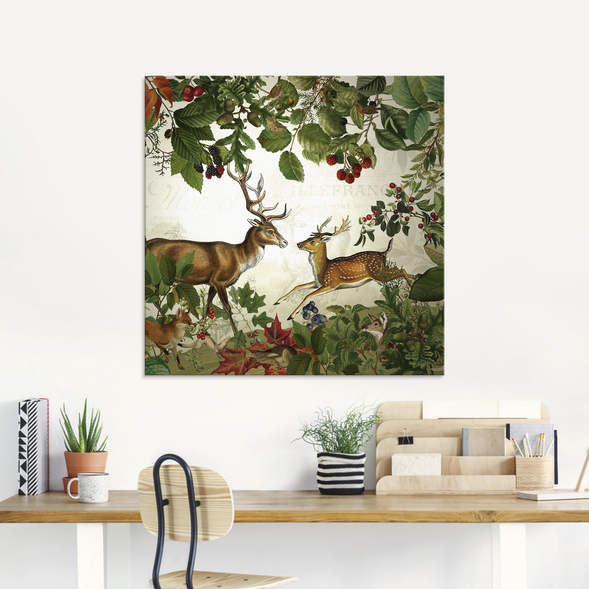 artland-glasbilder-u5gx-glasbild-wald-hirsch-40x40-cm image 5