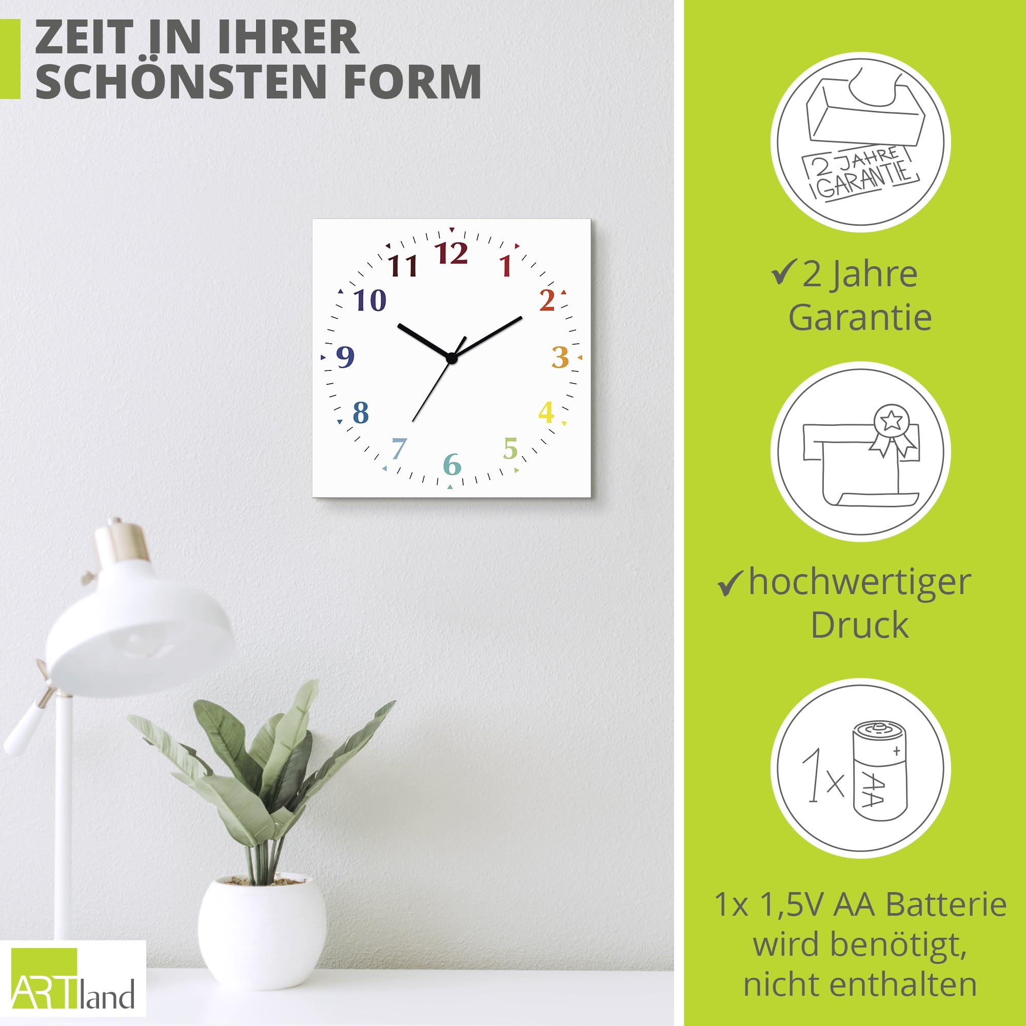 artland-wanduhr-wei-30x30-cm-funkuhr-lautlos-alu image 3