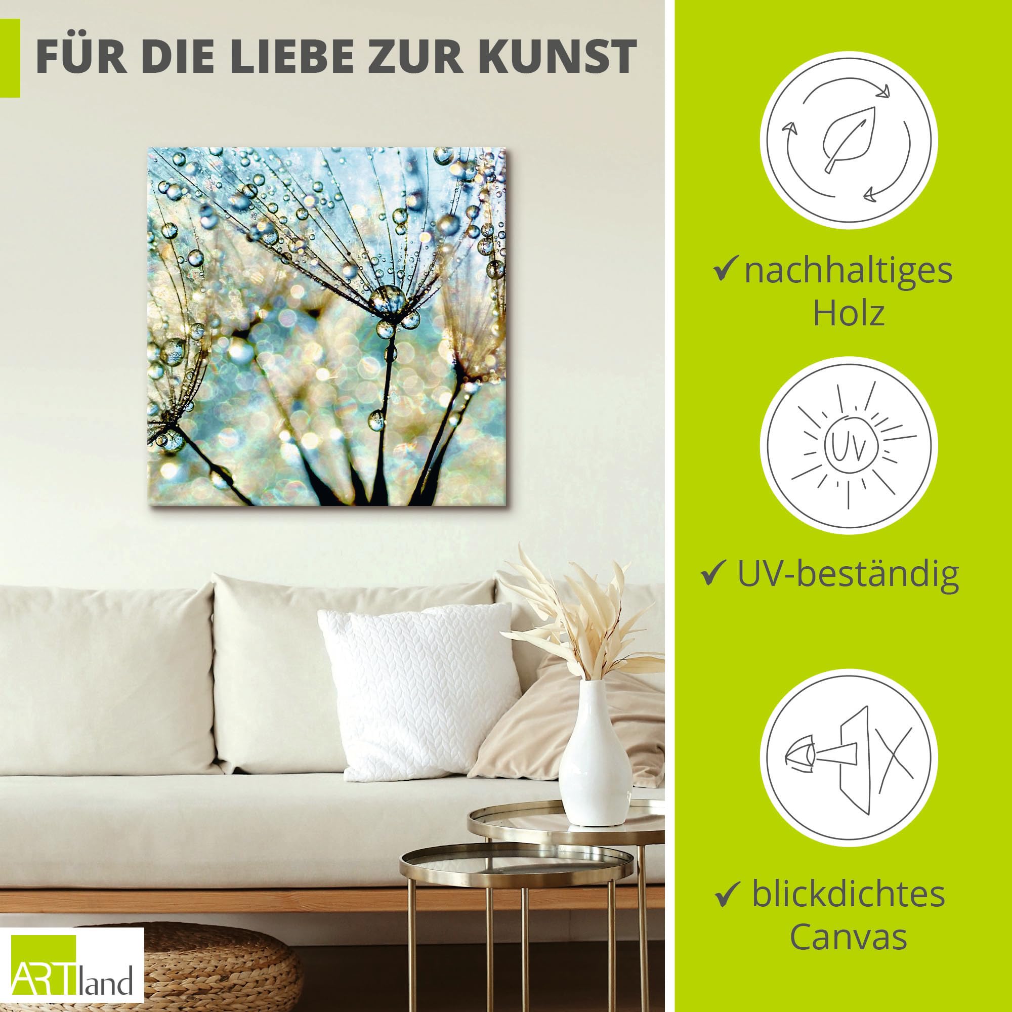 artland-leinwandbilder-pusteblume-blau-leinwandbild-40x40-blau image 2