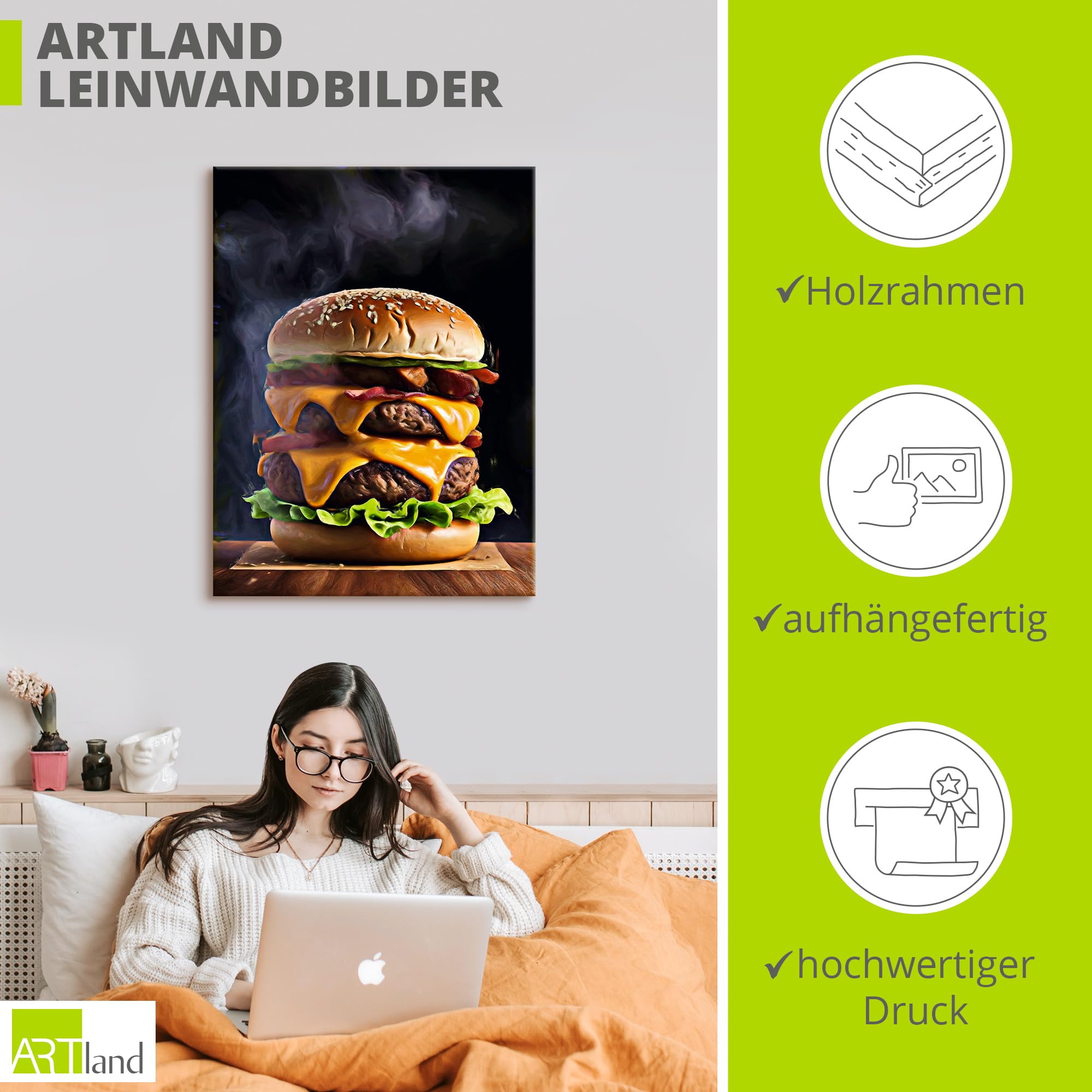 artland-leinwandbilder-monster-burger-leinwandbild-60x80 image 3