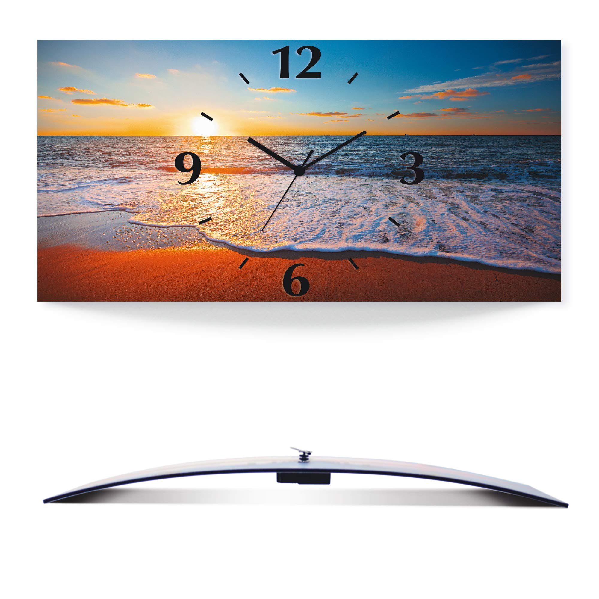 artland-wanduhren-s7le-wanduhr-50x25-cm-strand-lautlos image 1