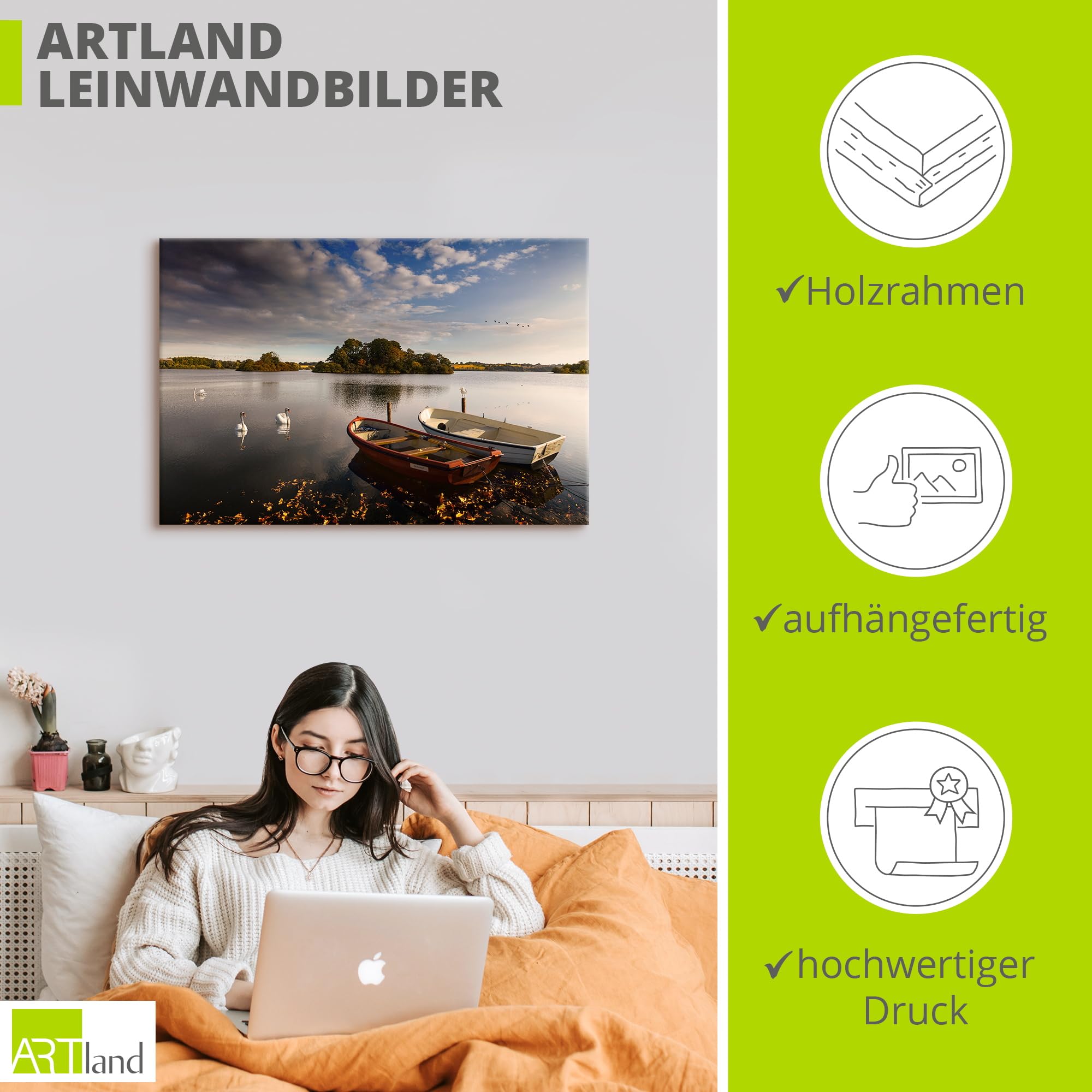 artland-leinwandbilder-see-boote-u5qt-leinwandbild-60x40-cm-natur image 3