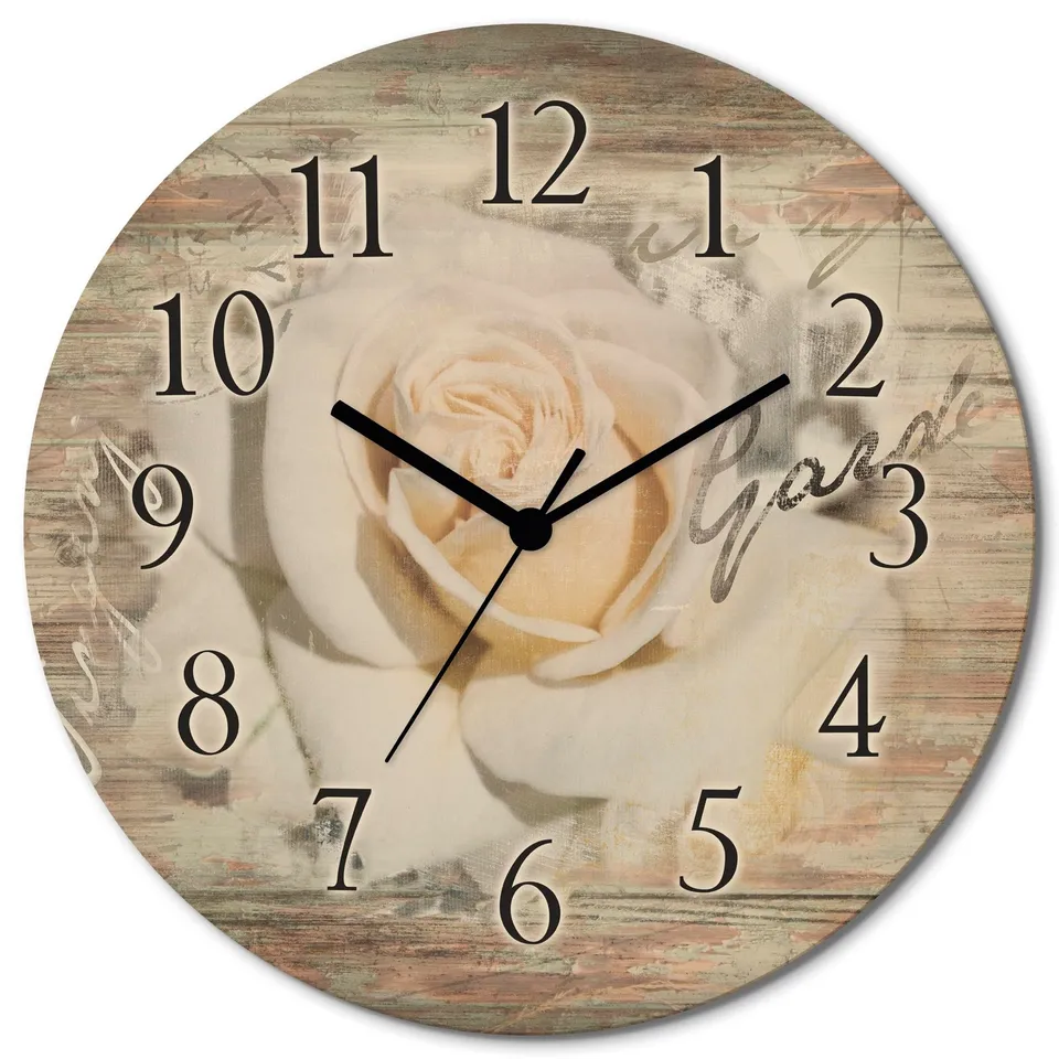 artland-wanduhren-rose-funkuhr-holz-30-cm-lautlos image 1