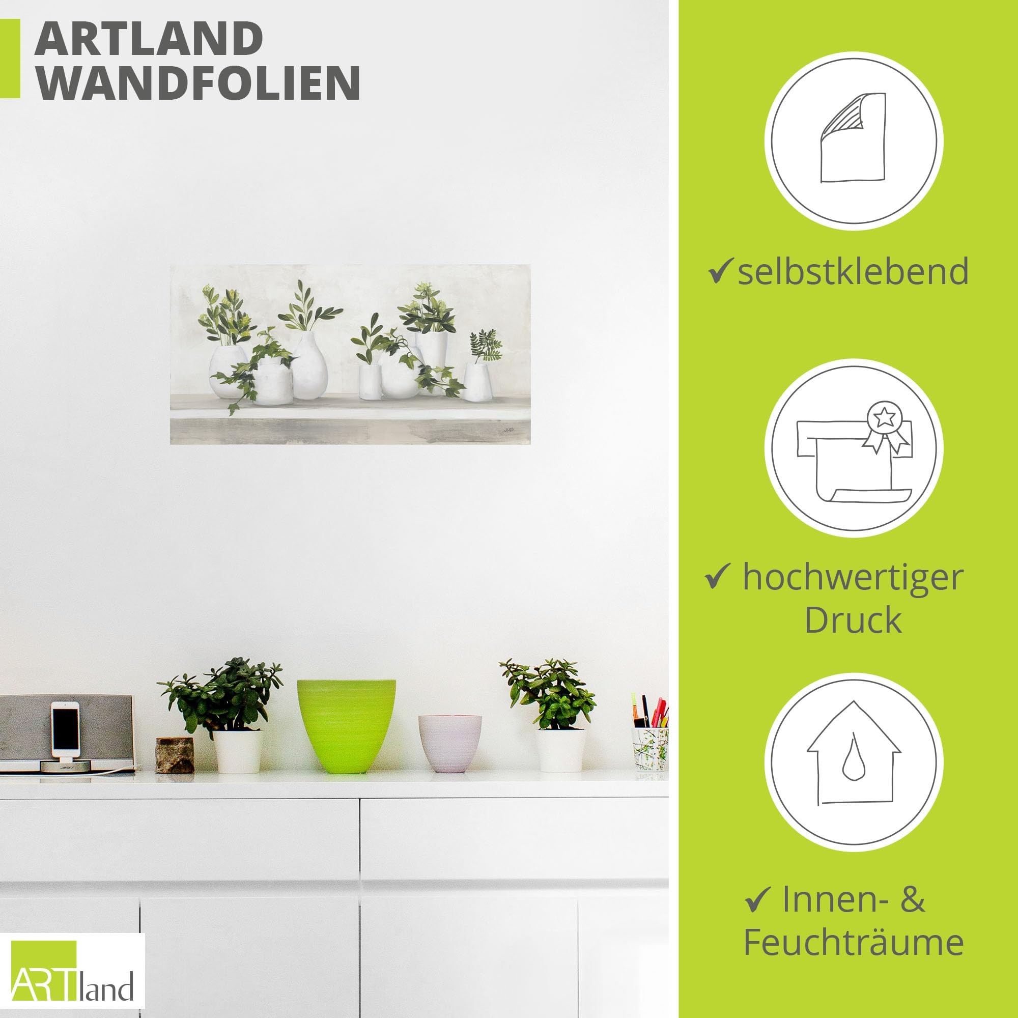 artland-wandaufkleber-plant-life-wandtattoo-40x20-cm-vasen image 3
