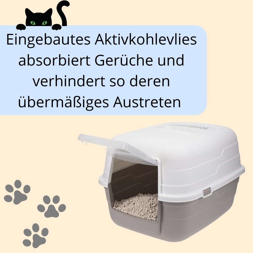 garpet-tierwelt-katzenklo-mit-deckel-grau-aktivkohlefilter image 3