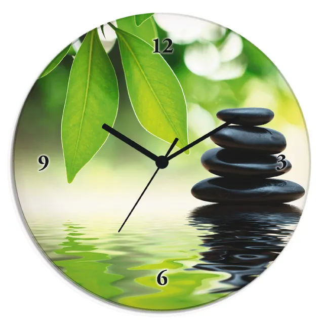 artland-wanduhren-funkuhr-glas-30-cm-zen-spa-t5uj image 1