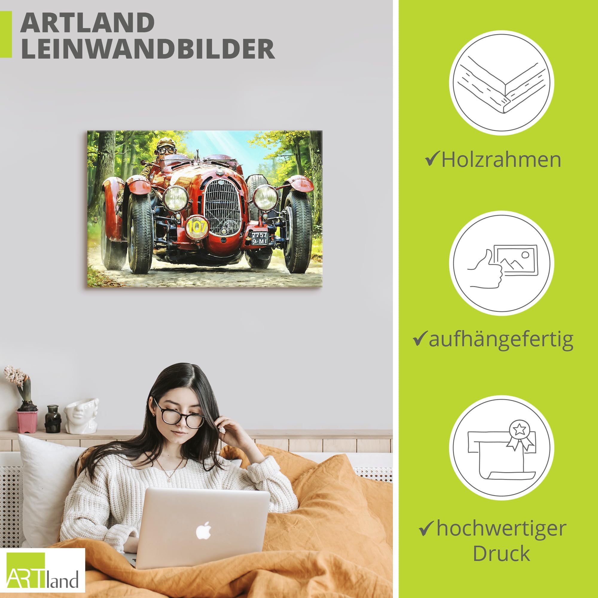 artland-leinwandbilder-alfa-romeo-8c-leinwandbild-30x20-cm image 3