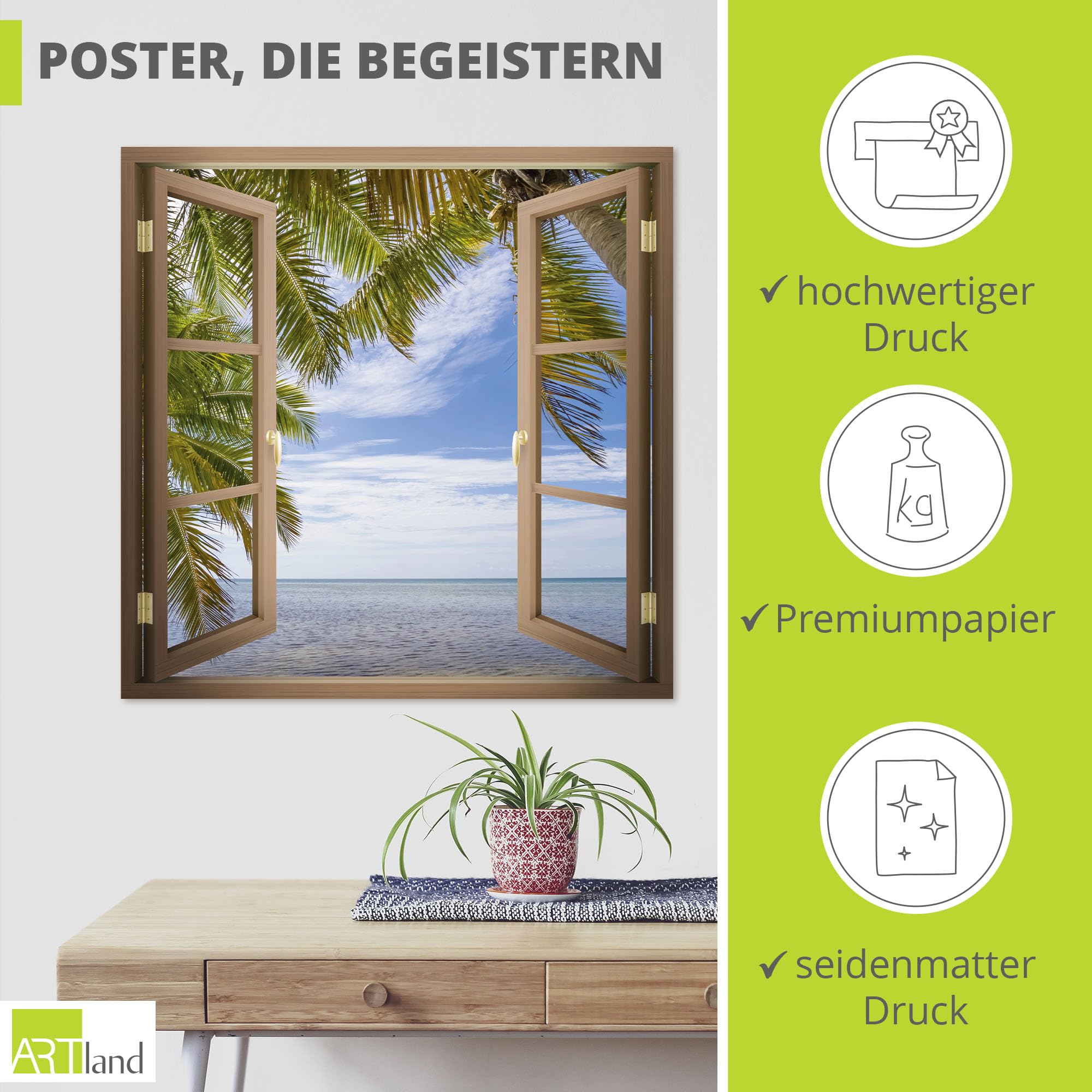 artland-fenster-paradies-poster-70x70-cm-u5ce-strand-meer image 2