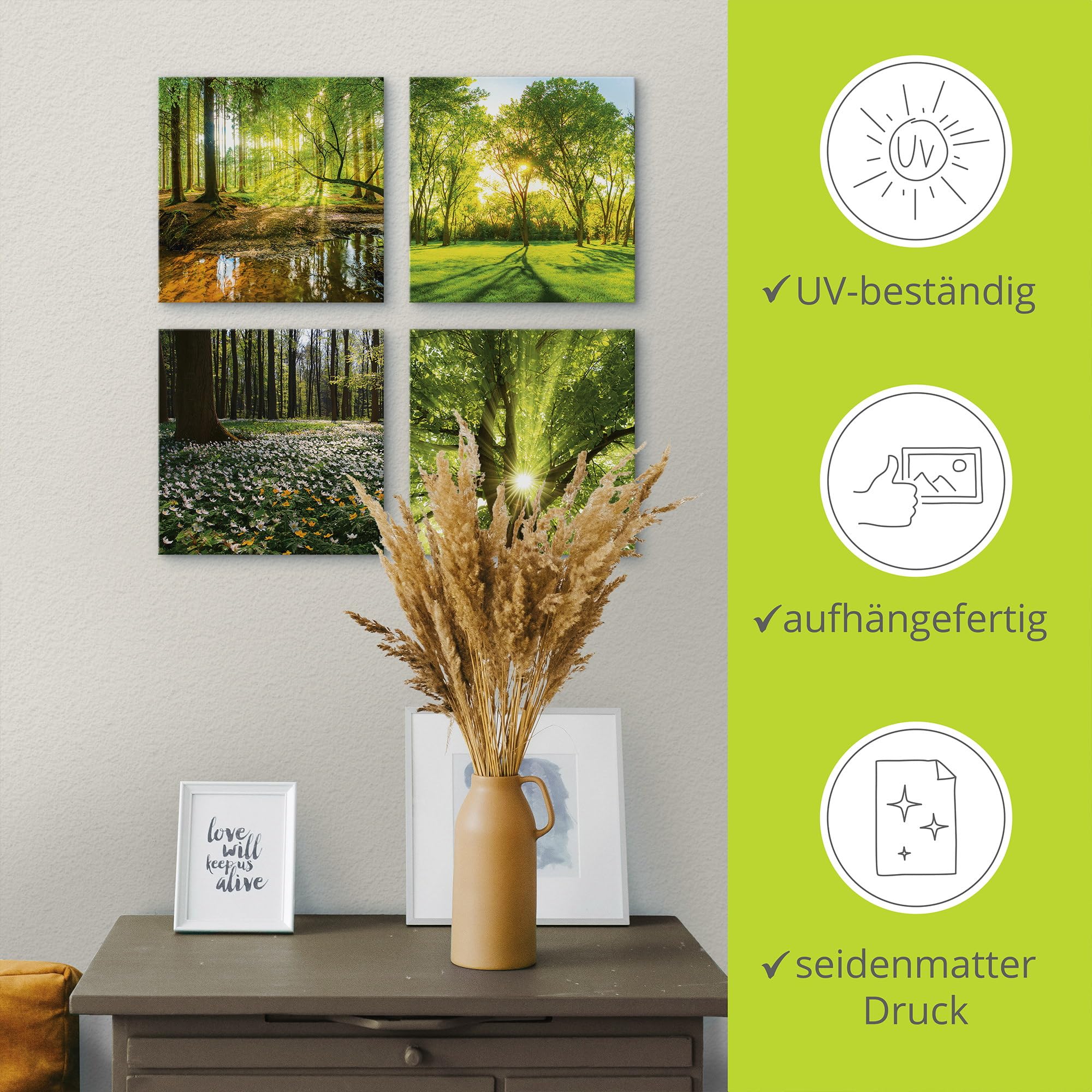 artland-leinwandbilder-k2fr-set-4x40x40-cm-wald-bach-h image 3