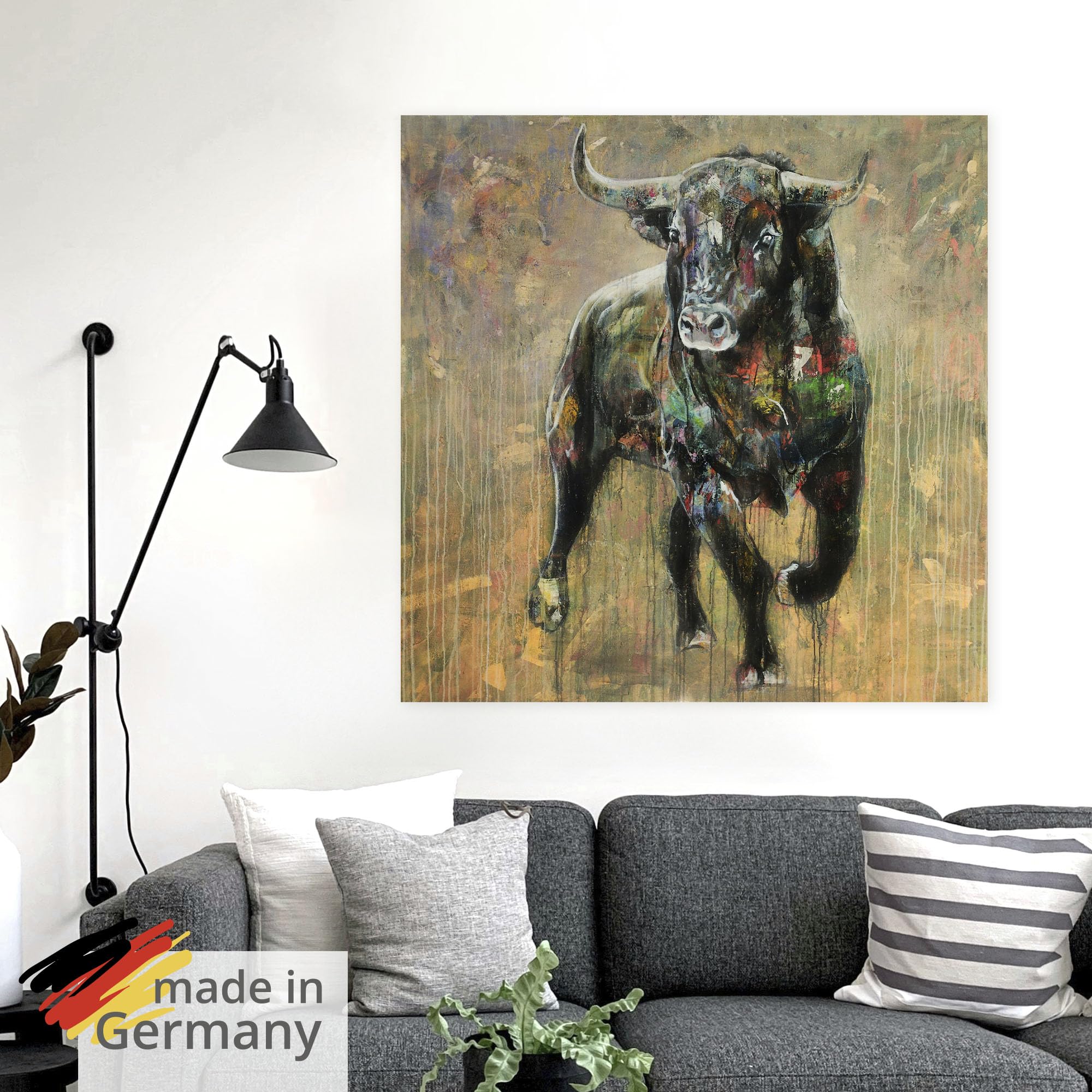 artland-wandaufkleber-stier-wandtattoo-30x30-cm-vinyl image 5