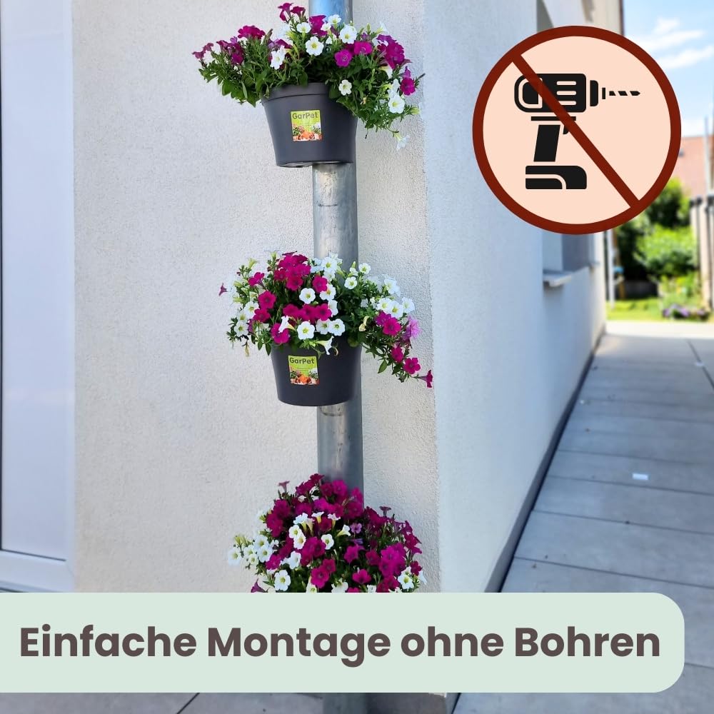 garpet-garten-blumentopf-f-r-regenrohr-3-6l-fallrohr-grau image 5