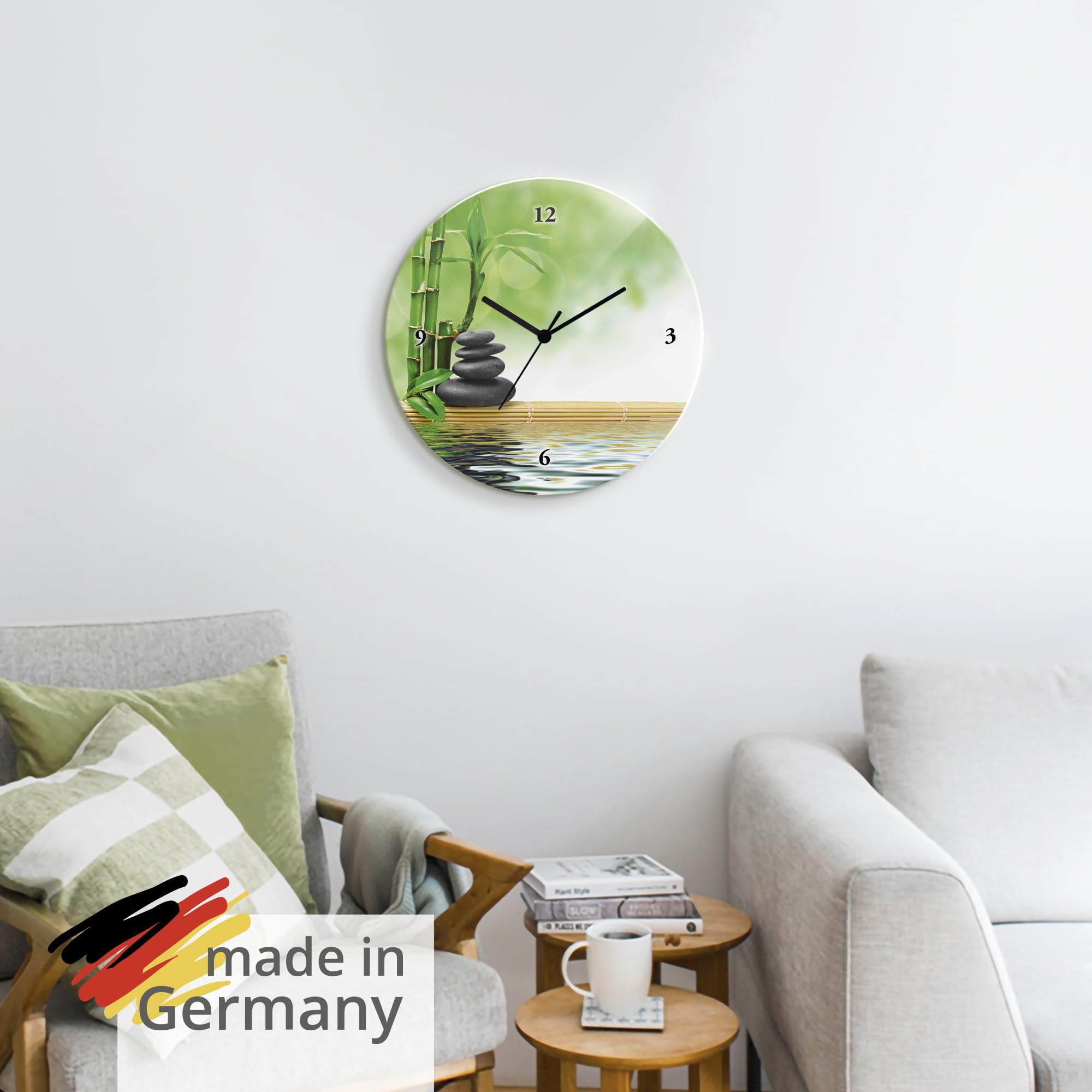 artland-wanduhren-t5op-glas-wanduhr-30-cm-spa-basaltsteine-lautlos image 6