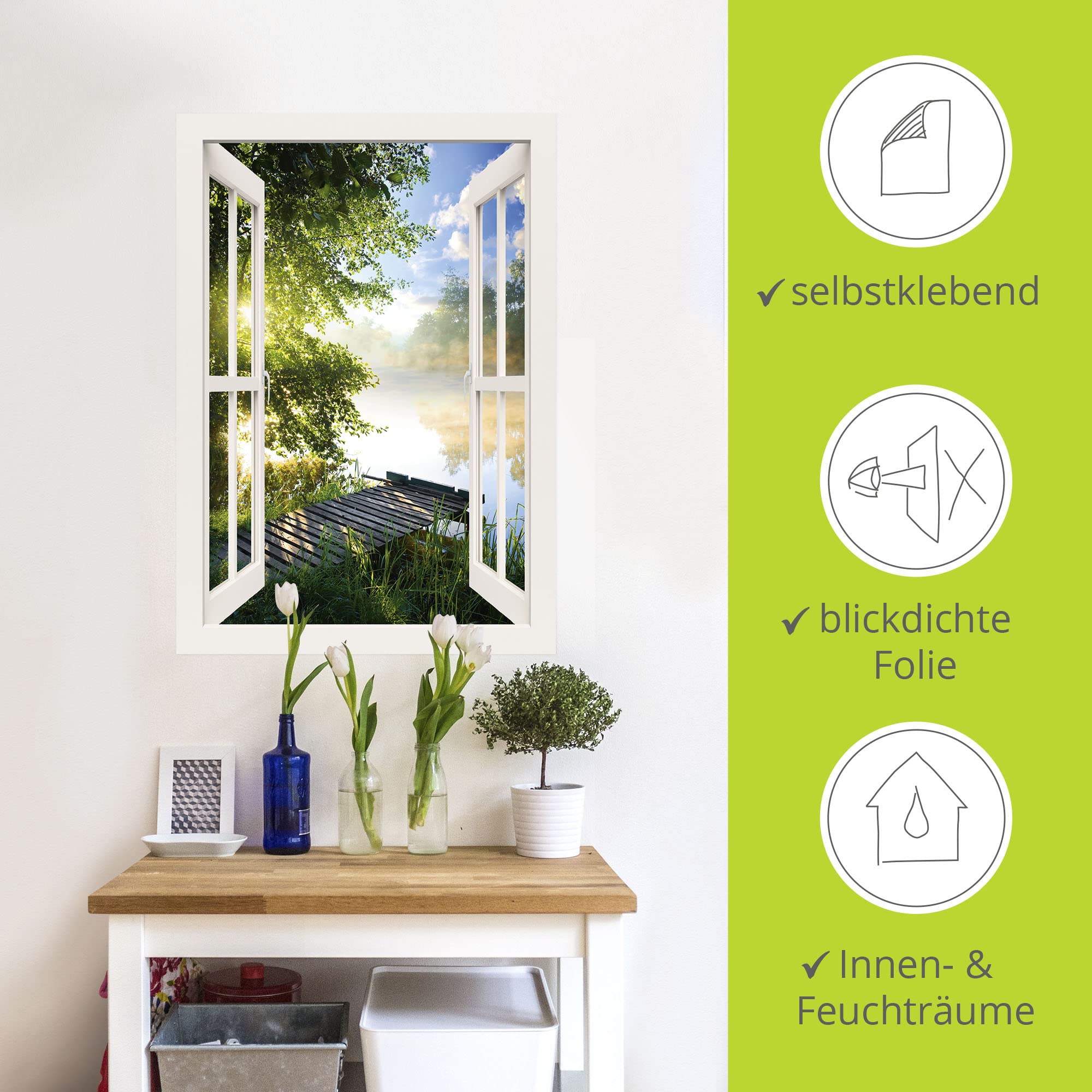 artland-wandaufkleber-wandtattoo-wald-angelsteg-vinyl-100x70 image 3