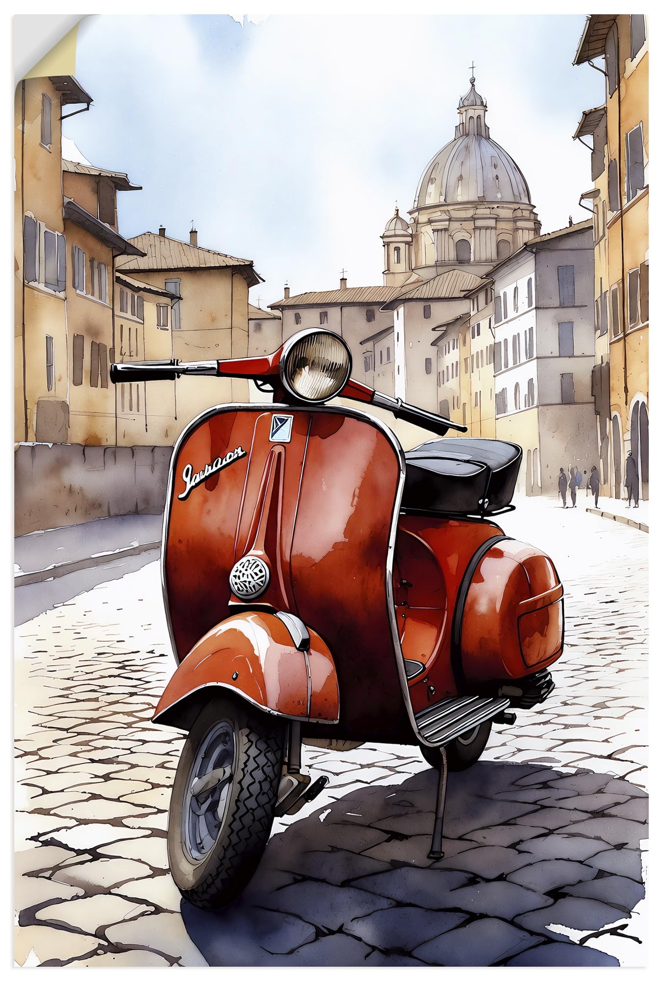 artland-wandaufkleber-vespa-rom-wandtattoo-40x60-cm-rot image 1