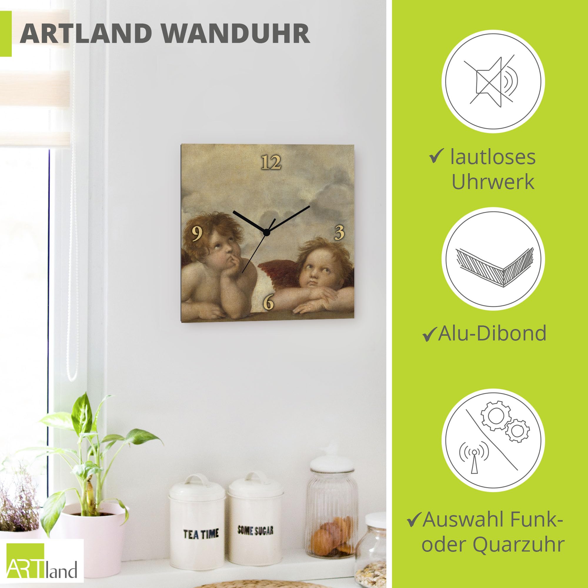 artland-wanduhren-funkuhr-30x30-alu-engel-raffael-schwarz image 2