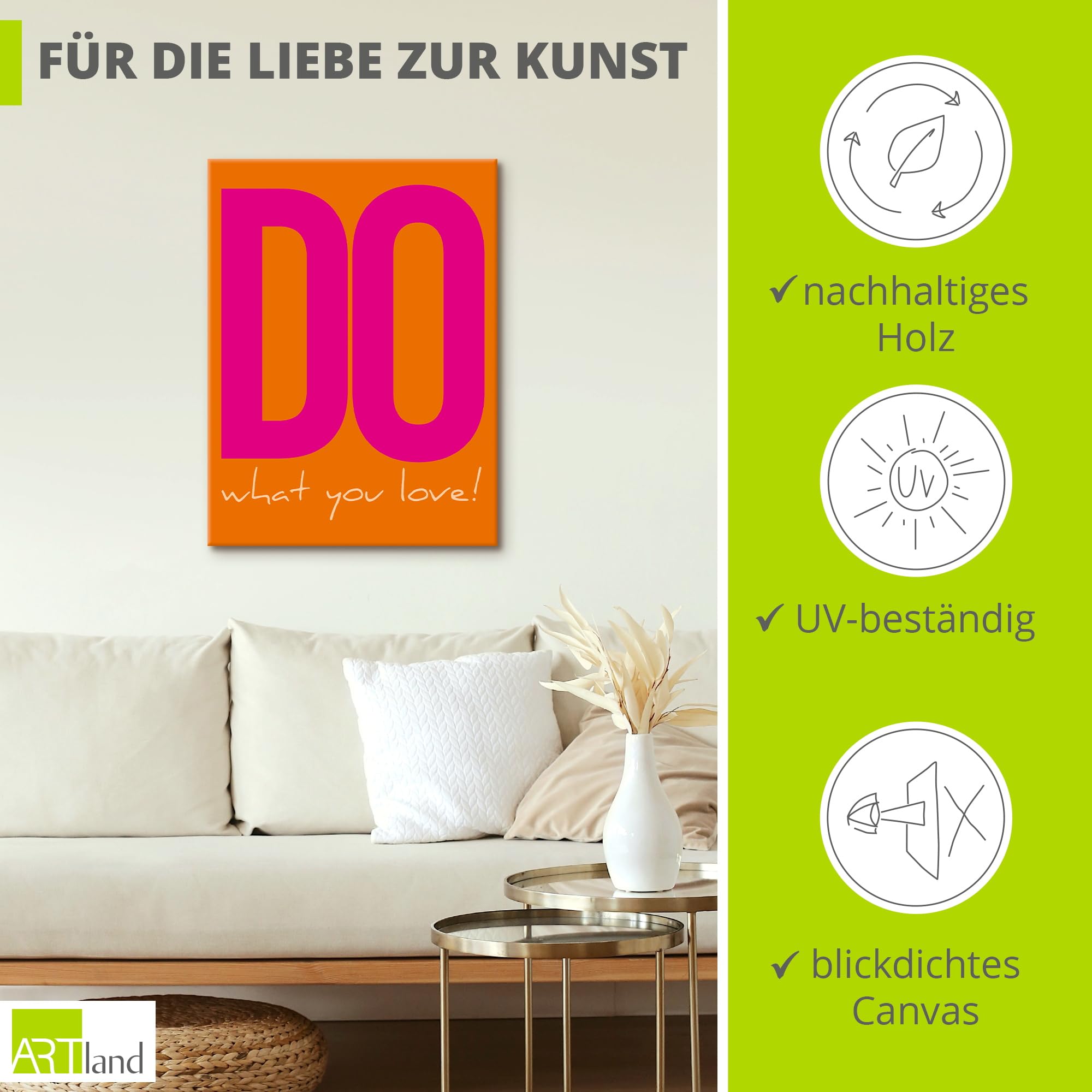 artland-leinwandbilder-do-what-you-love-bild-30x40-cm-orange image 2