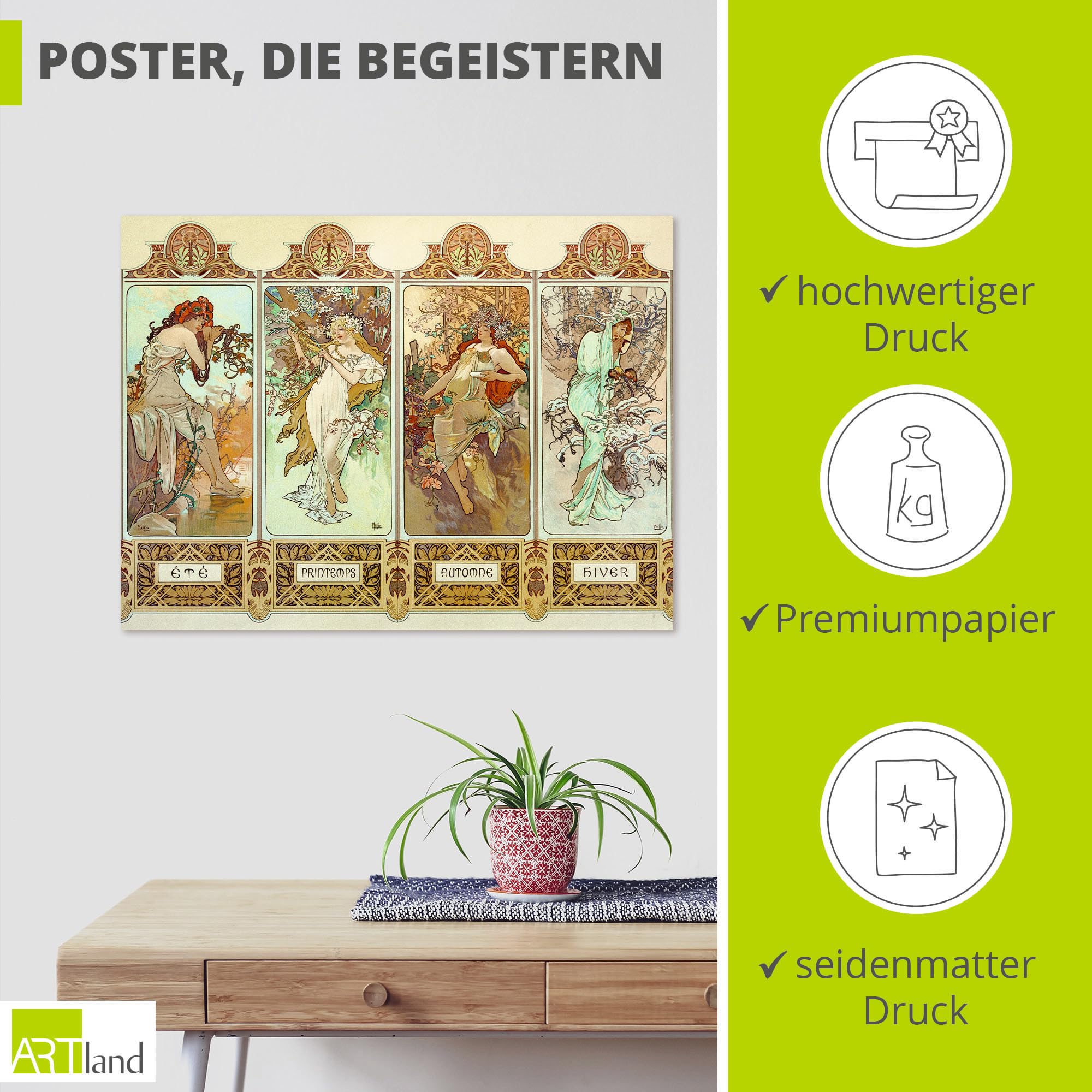 artland-jahreszeiten-kunstdruck-poster-jugendstil-mucha image 2