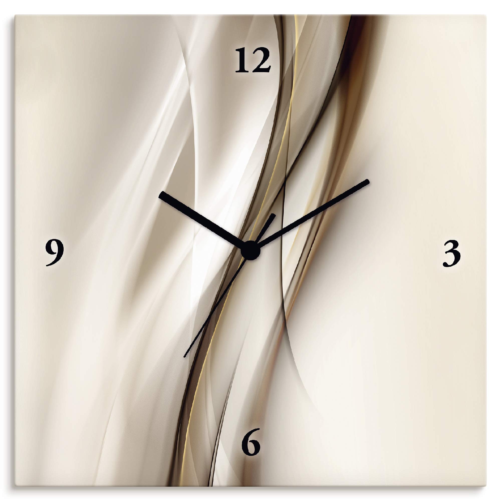 artland-wanduhren-welle-alu-wanduhr-30x30-cm-lautlos-braun image 1