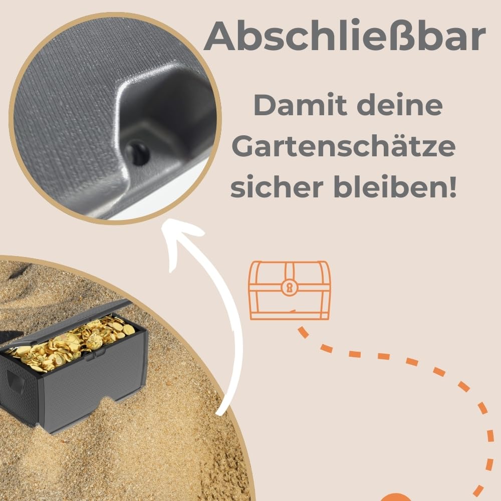 garpet-garten-gartenbox-350-l-wetterfest-wasserdicht-grau image 7