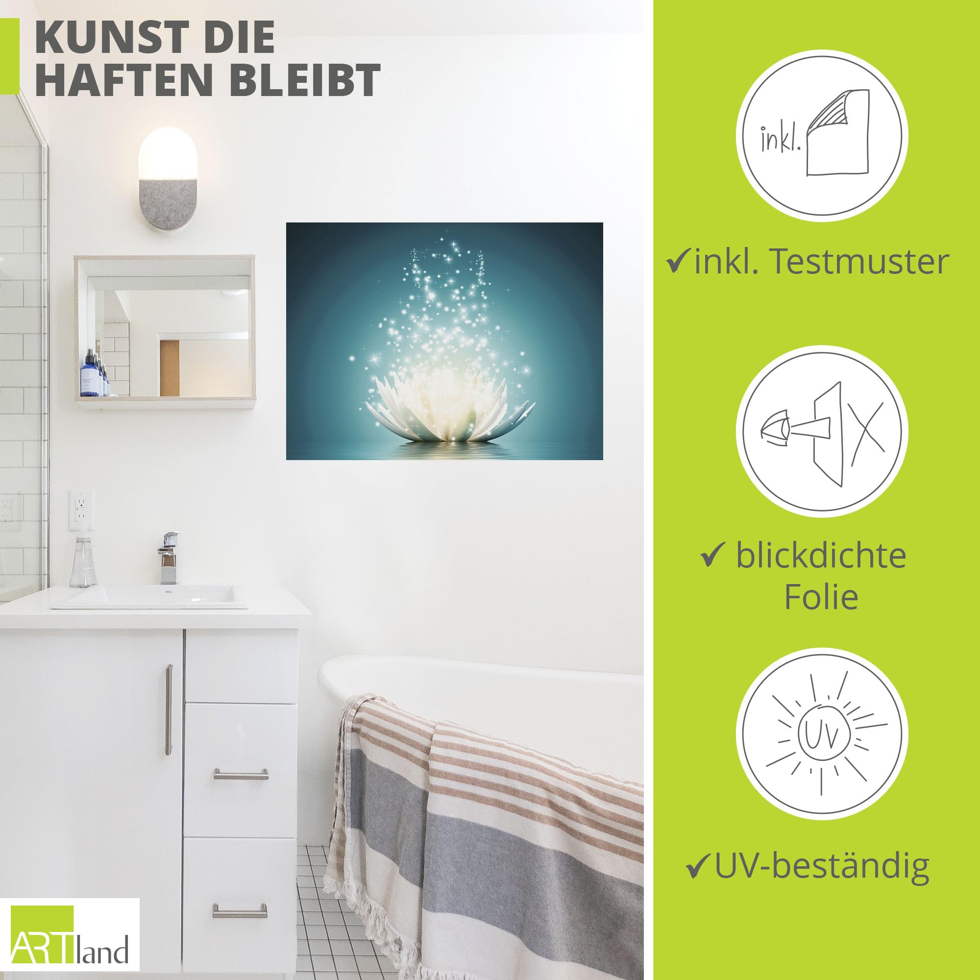 artland-wandaufkleber-t9nm-wandtattoo-lotus-t-rkis-80x60-cm image 2