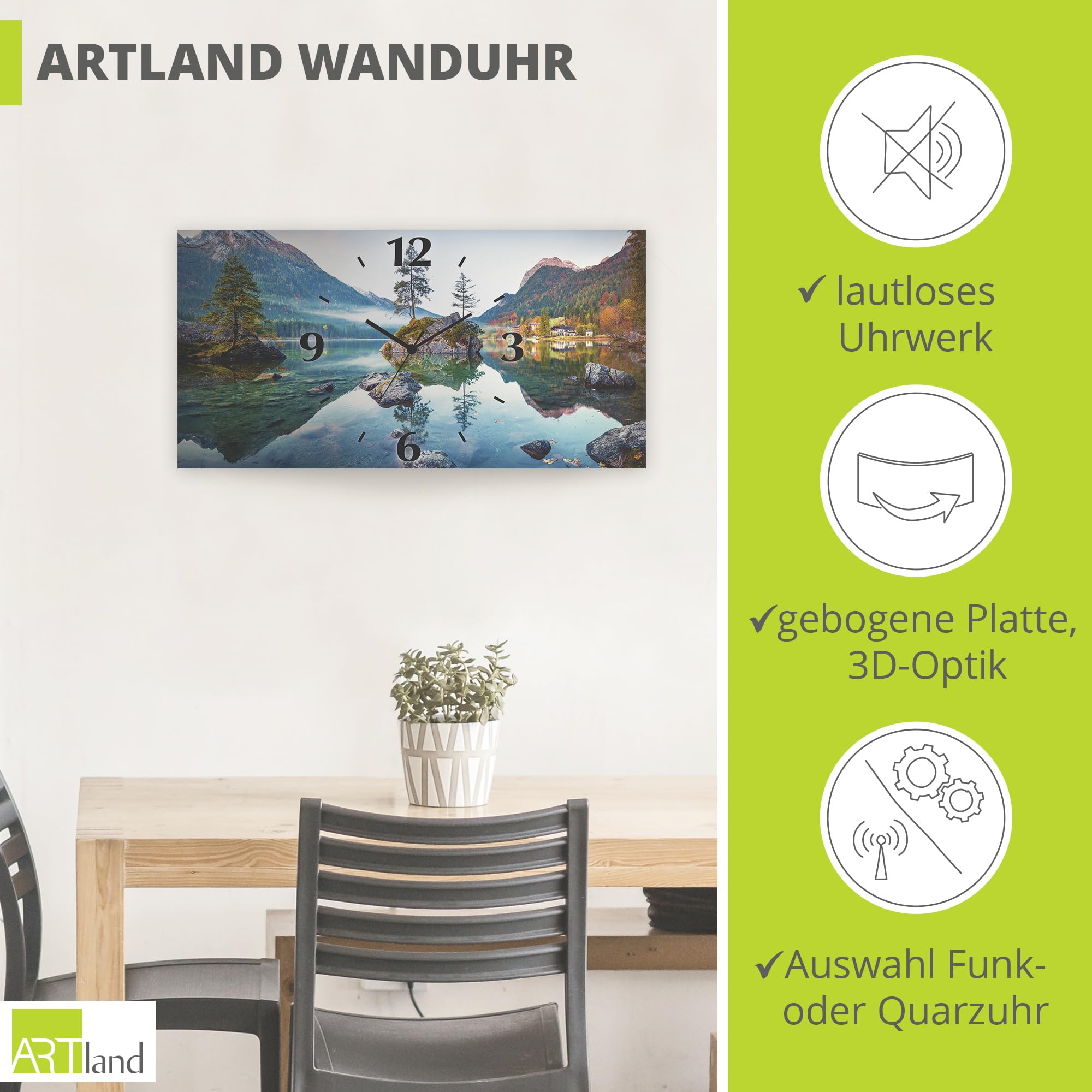 artland-wanduhren-u1tm-wanduhr-60x30-cm-see-herbst-lautlos image 2