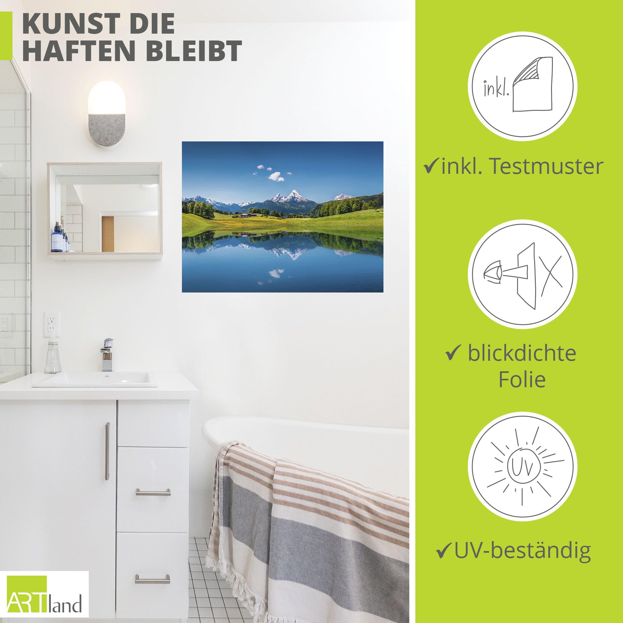 artland-wandaufkleber-alpen-see-120x90-cm-wandtattoo-vinyl image 2