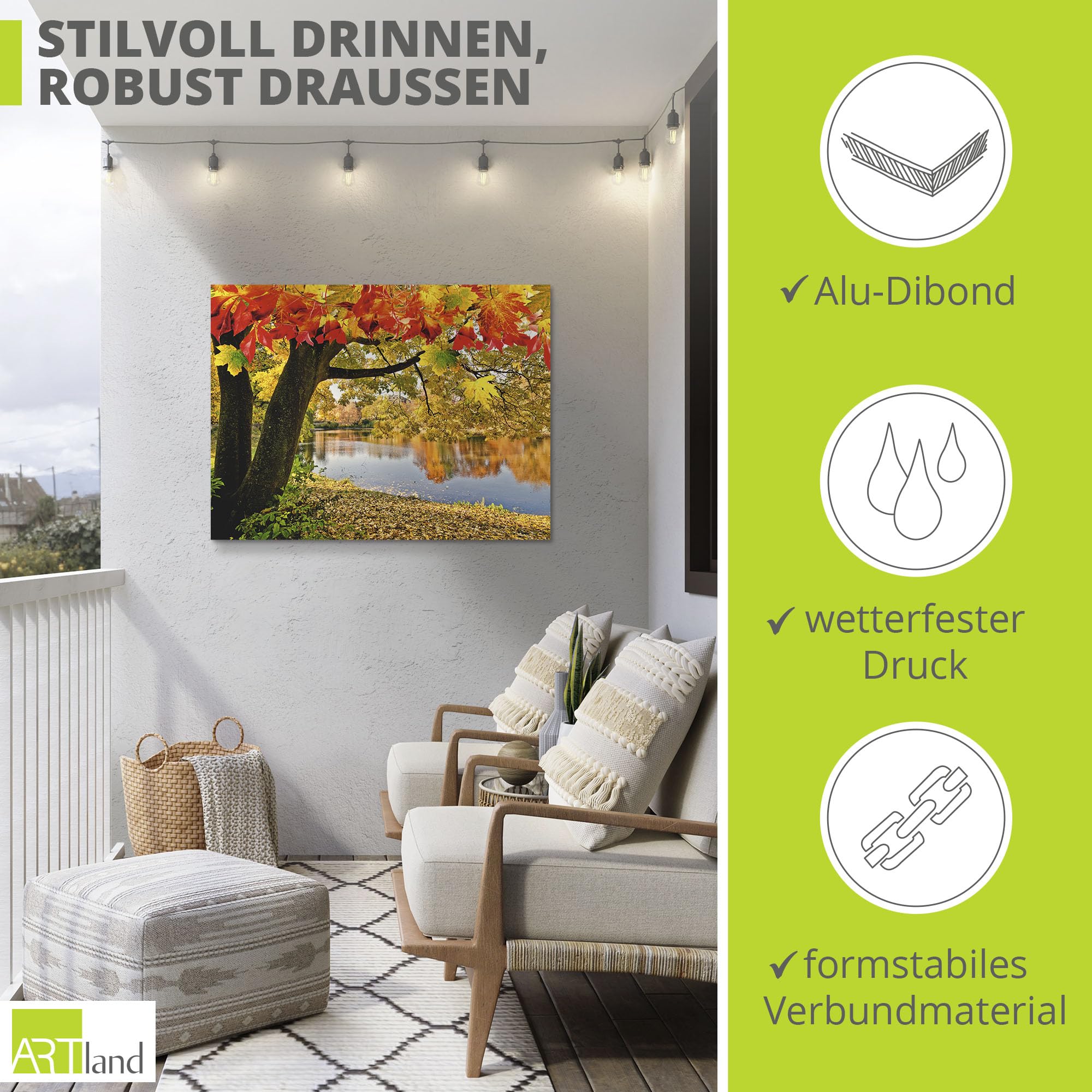 artland-alubilder-herbst-see-alu-bild-60x40-cm-wald-outdoor image 2