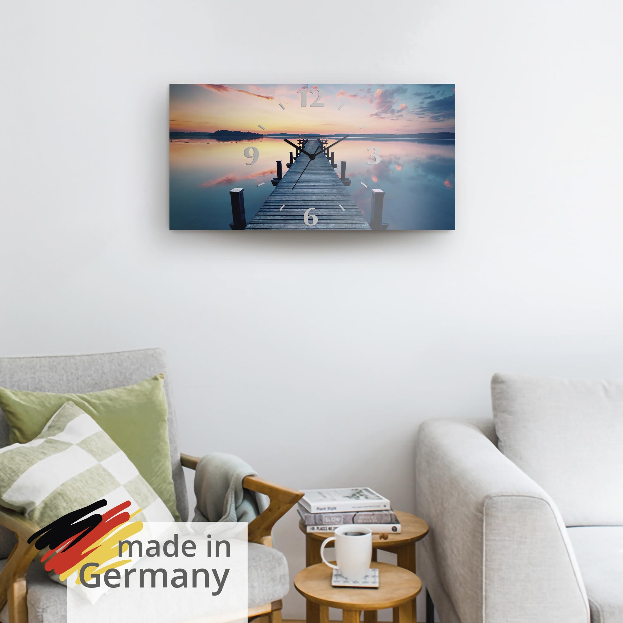 artland-funkuhr-alu-60x30-cm-see-steg-wanduhr-lautlos image 6