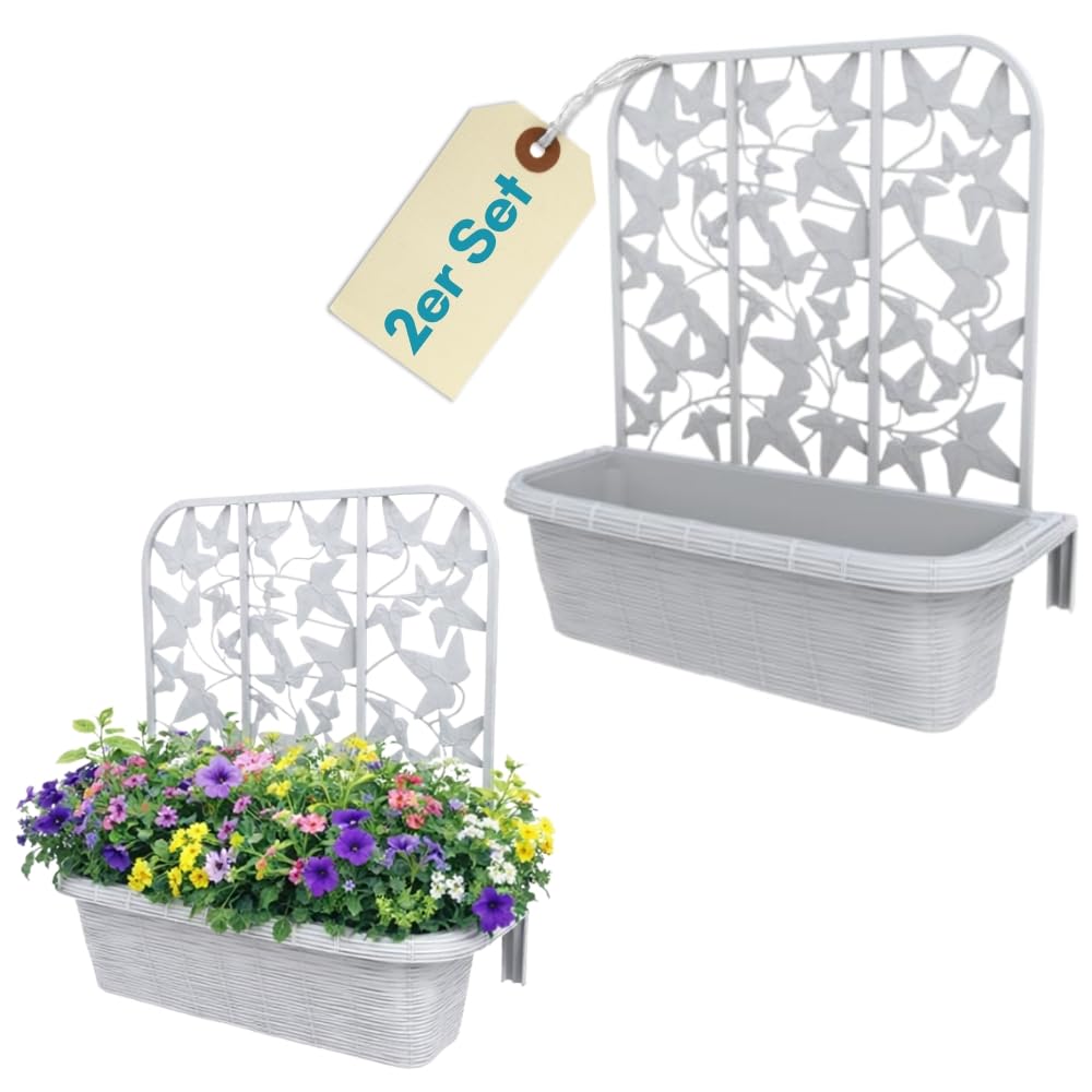 garpet-garten-blumenkasten-balkon-60cm-wei-2er-set-spalier image 1