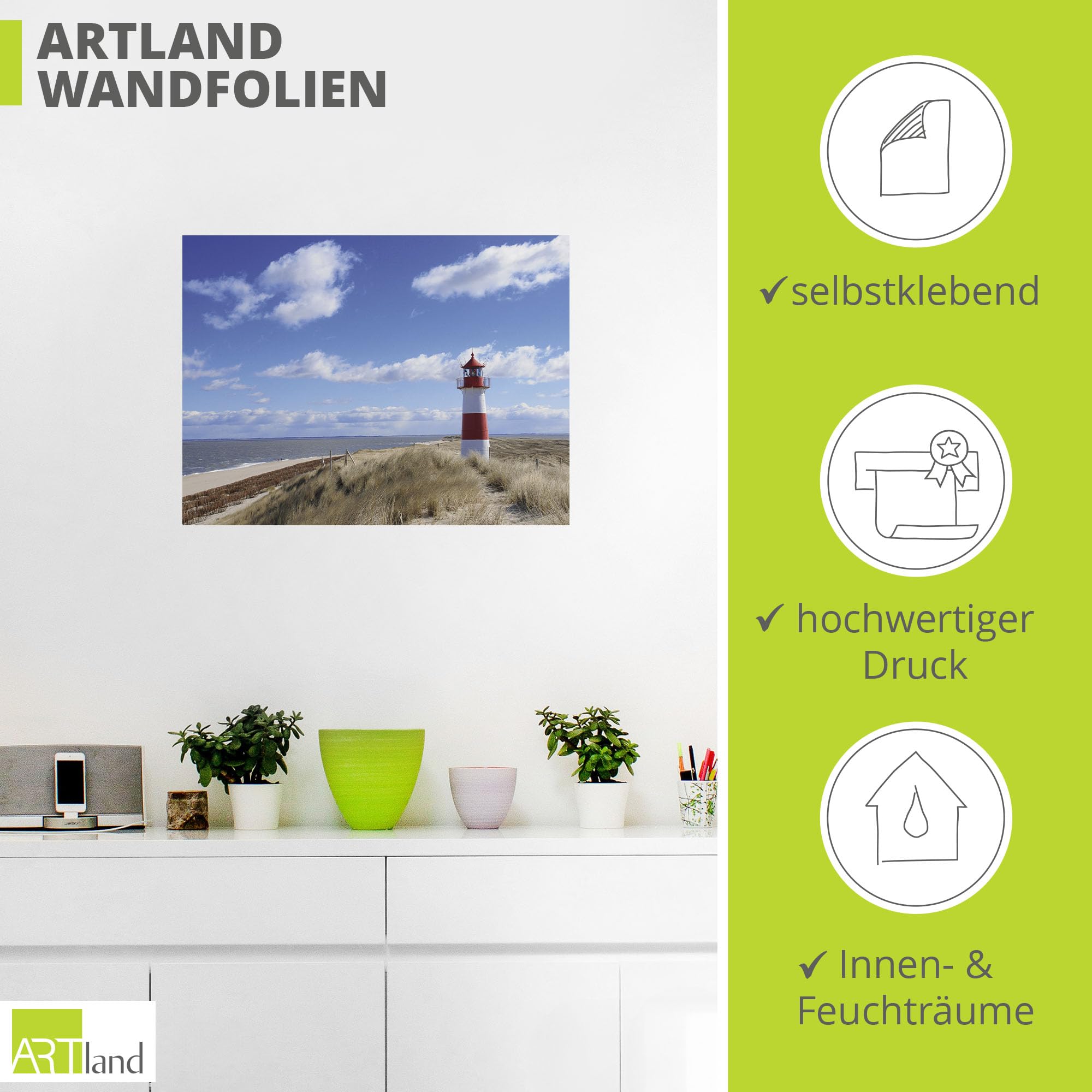 artland-wandaufkleber-leuchtturm-sylt-80x60-cm-meer-strand image 3