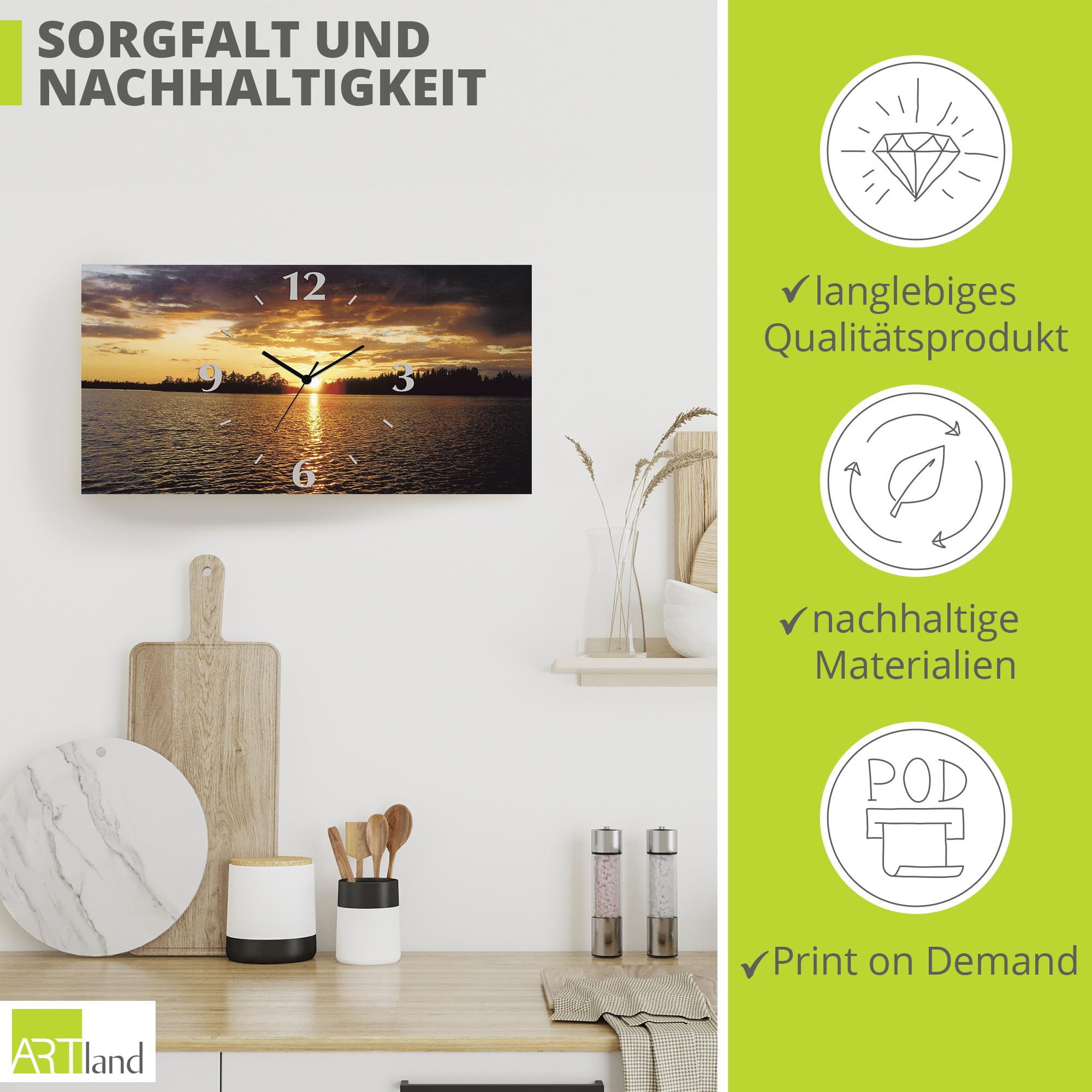 artland-wanduhren-funkuhr-wanduhr-60x30-cm-sonnenuntergang-see image 5