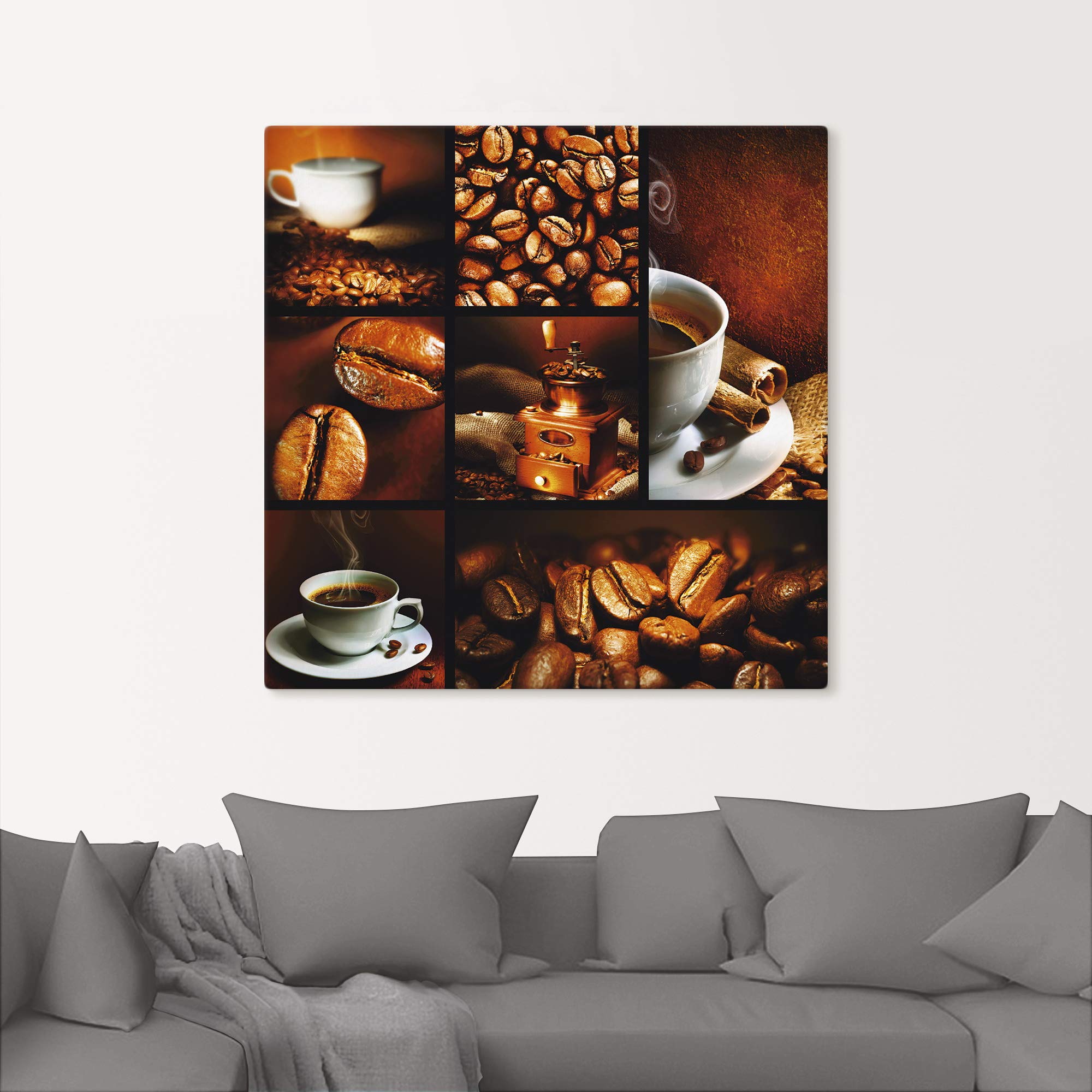 artland-leinwandbilder-kaffee-collage-leinwandbild-70x70-cm-braun image 8