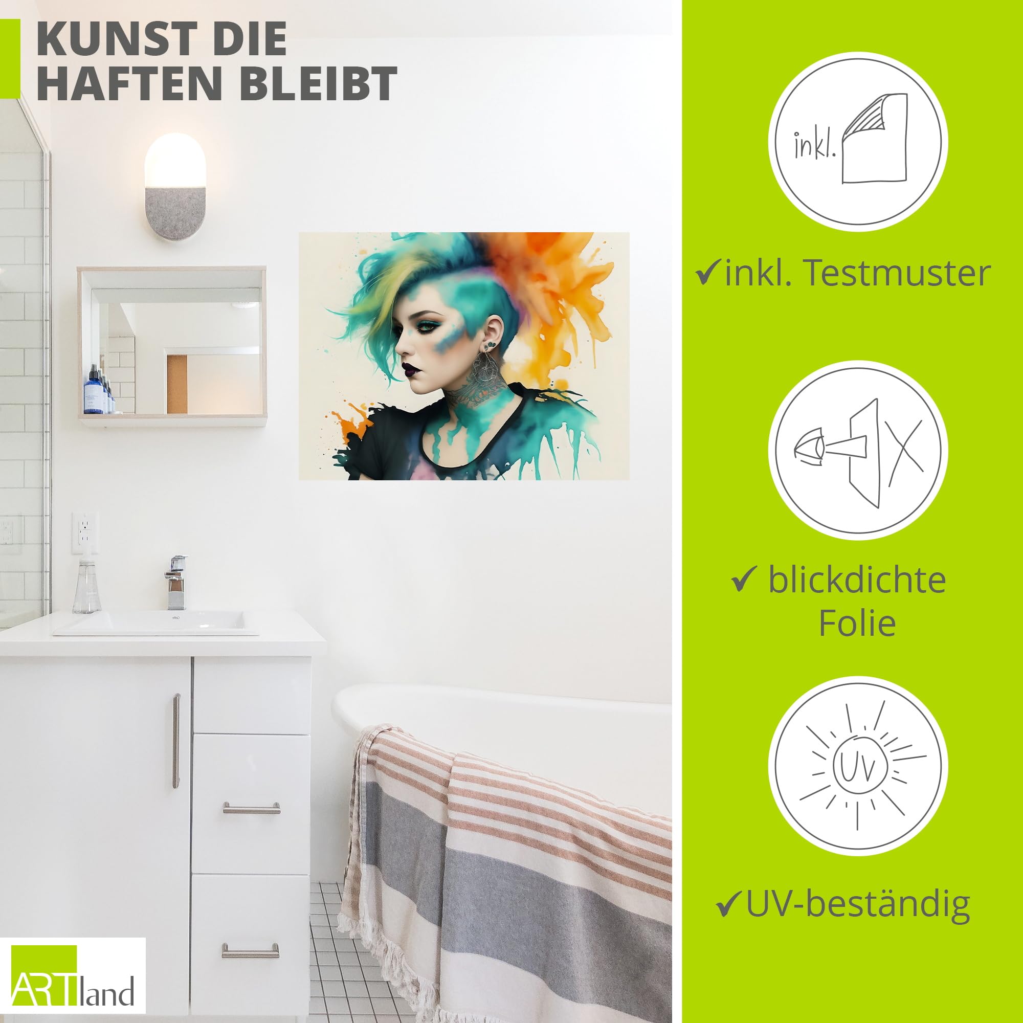 artland-wandaufkleber-punk-1-wandtattoo-40x30-cm-matt image 2
