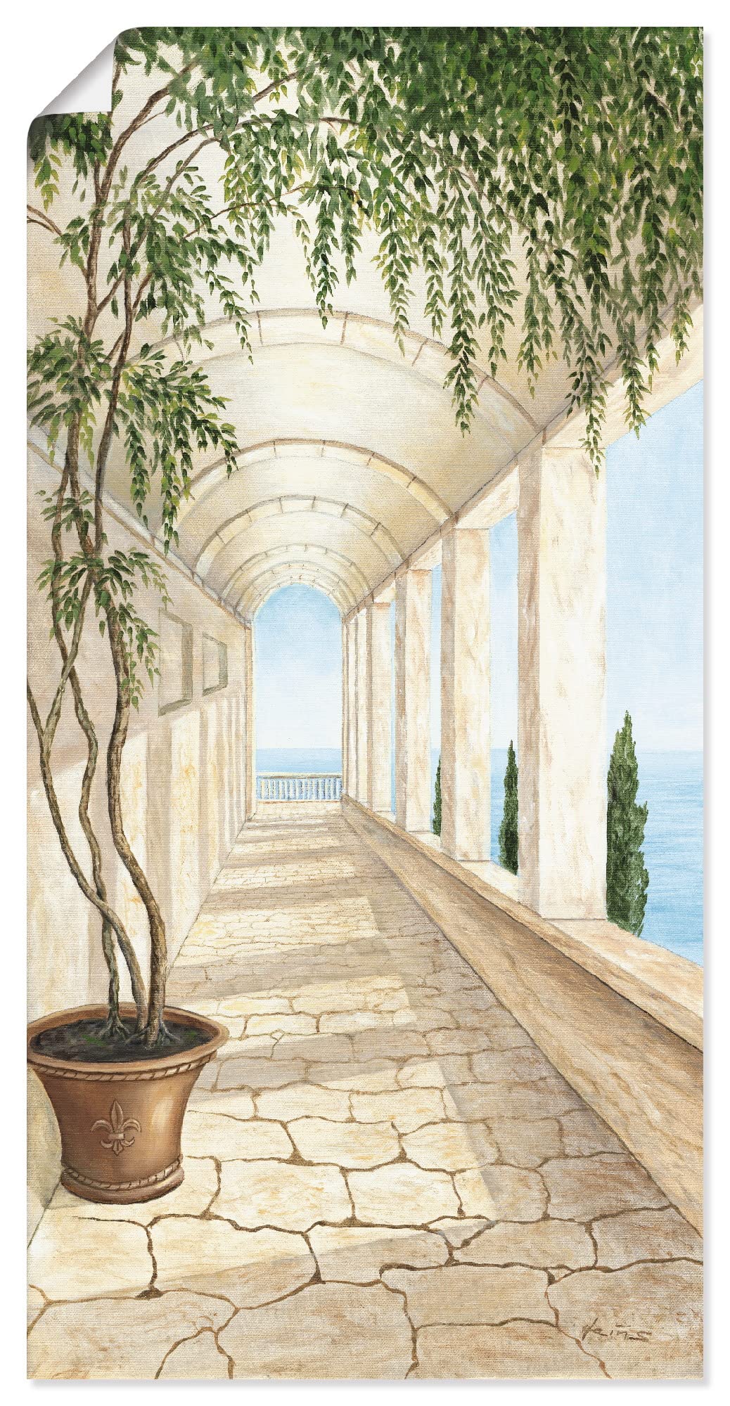 artland-capri-poster-50x100-cm-architektur-panorama-creme image 1