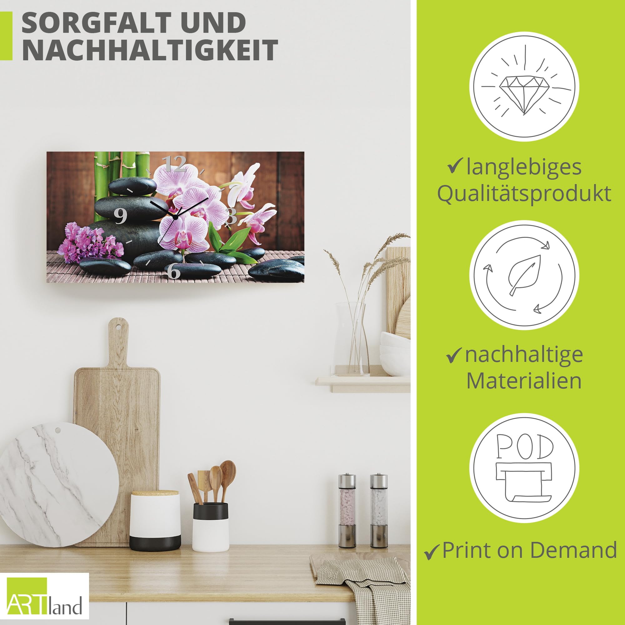 artland-wanduhren-zen-orchidee-funkuhr-60x30-cm-lautlos image 5