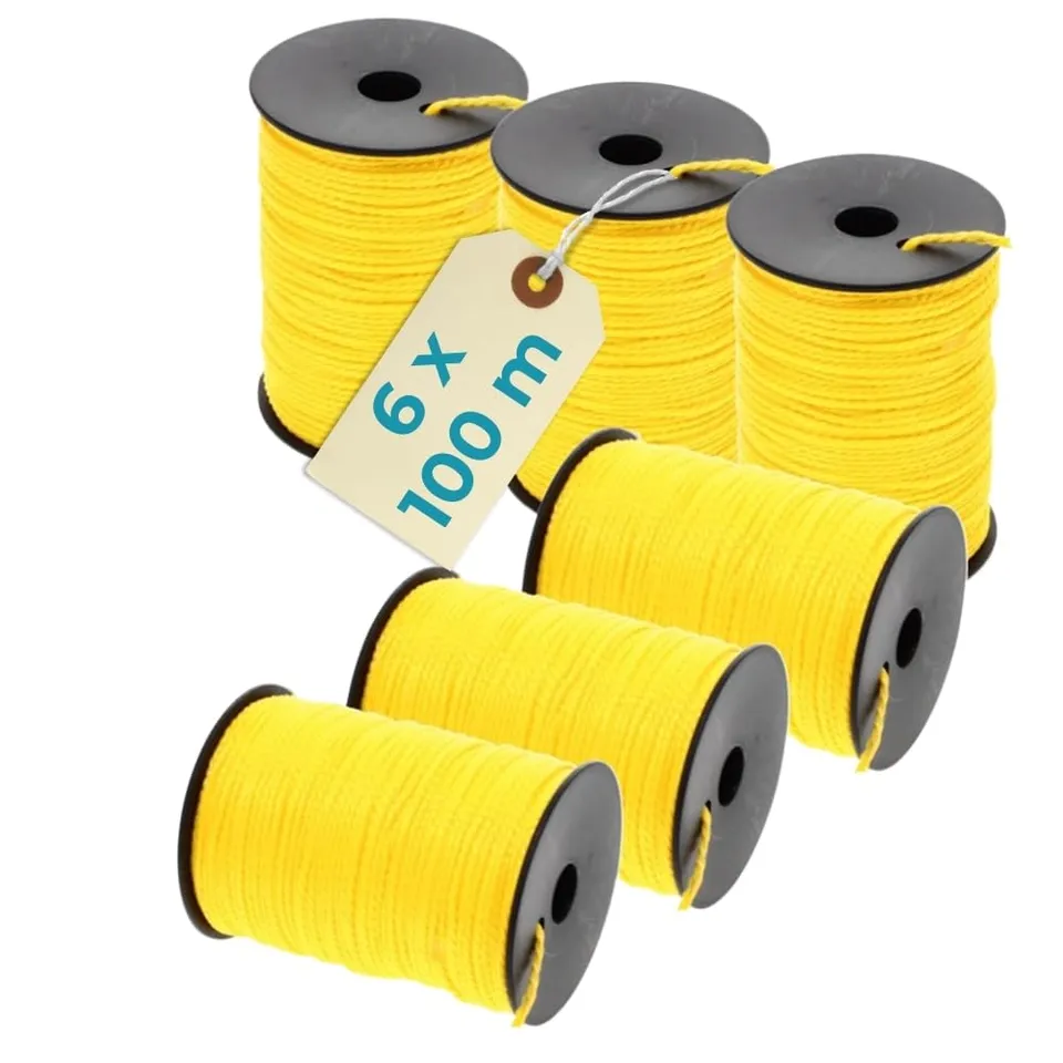 garpet-heimwerk-maurerschnur-gelb-6er-set-100m-bauschnur image 1