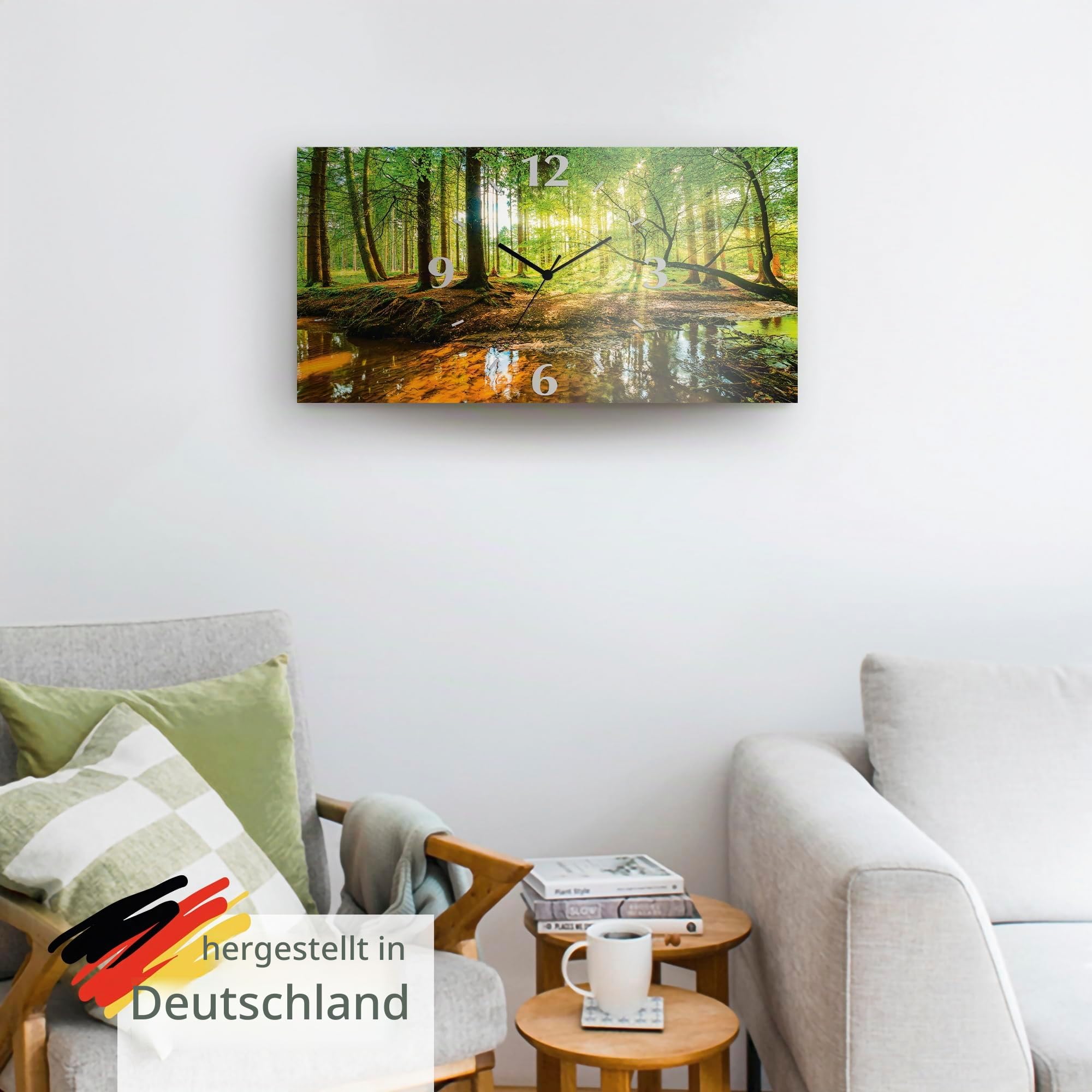 artland-wanduhren-t9io-wanduhr-60x30-cm-wald-bach-leise image 6