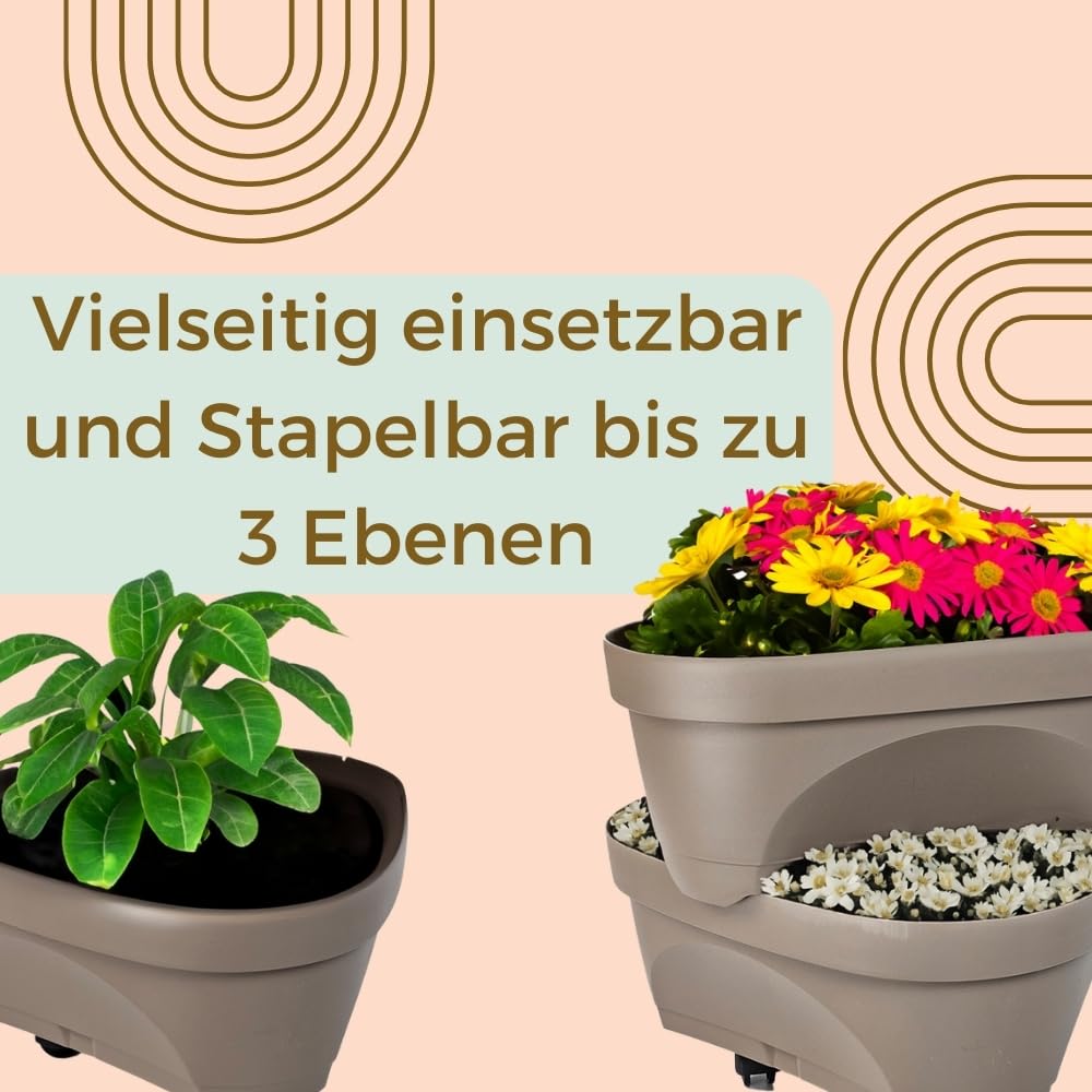 garpet-garten-erdbeertopf-pflanzturm-taupe-3-ebenen-rollen image 7