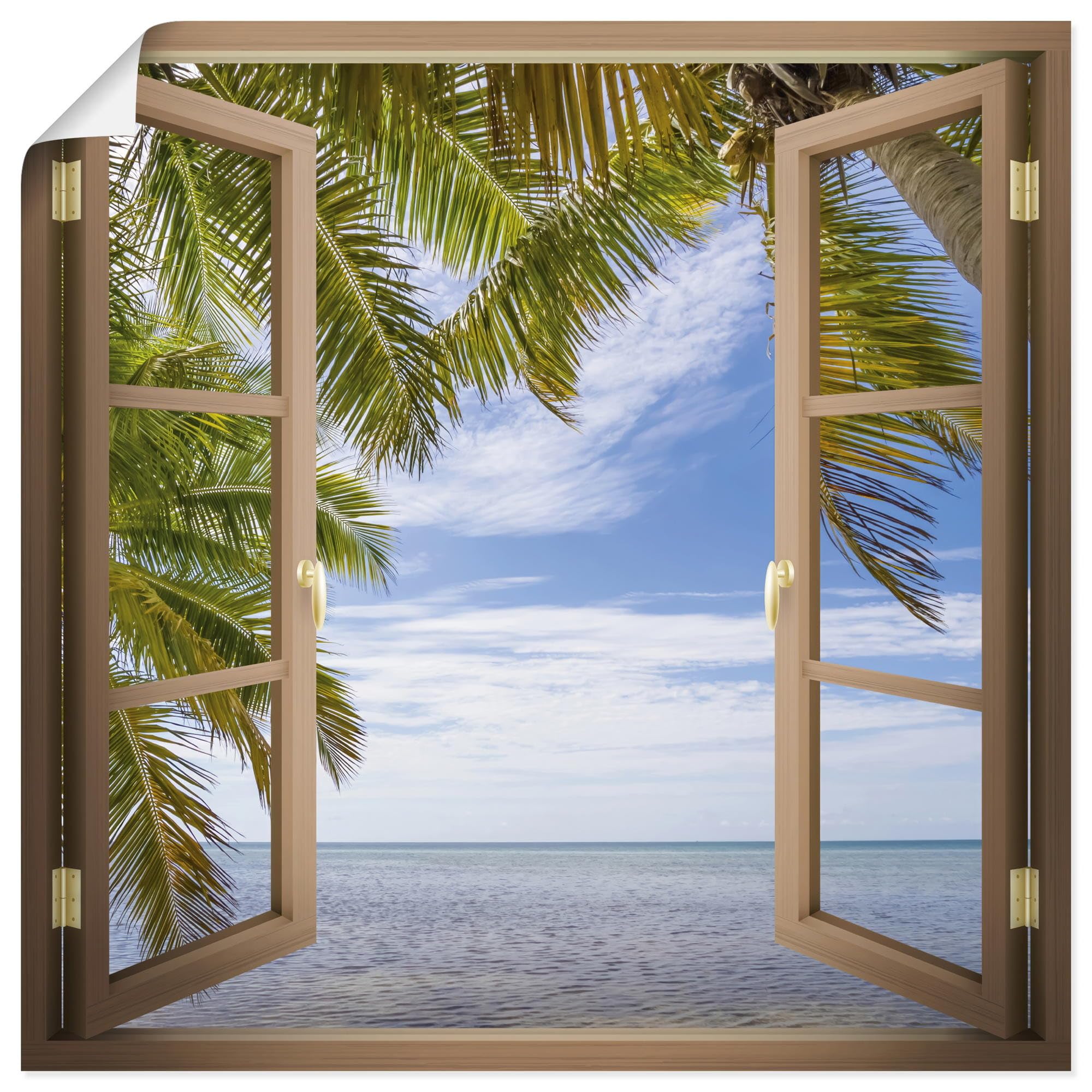 artland-fenster-paradies-poster-70x70-cm-u5ce-strand-meer image 1