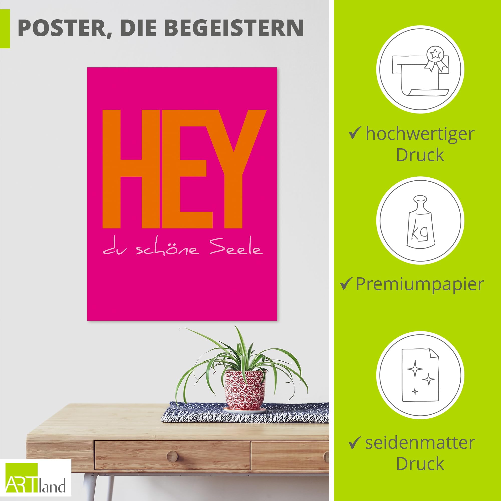 artland-kunstdruck-hey-du-sch-ne-seele-poster-60x80-cm-rosa image 2