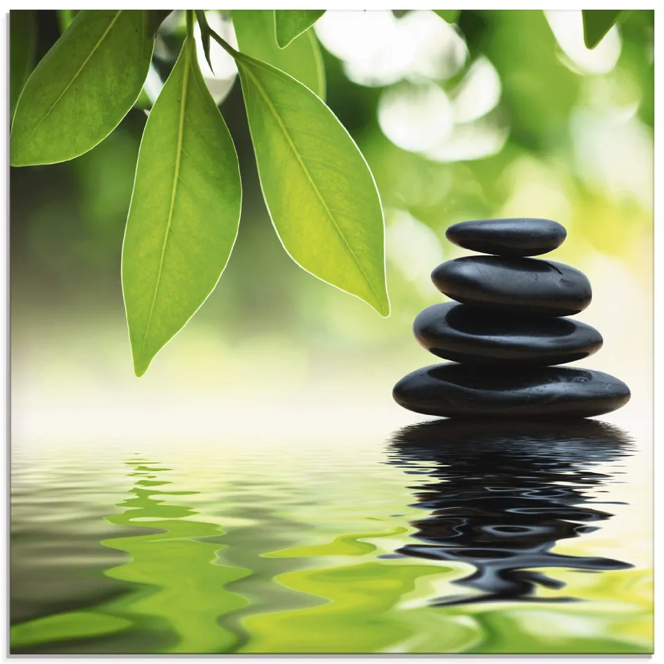 artland-glasbilder-zen-steine-glasbild-30x30-wellness image 1