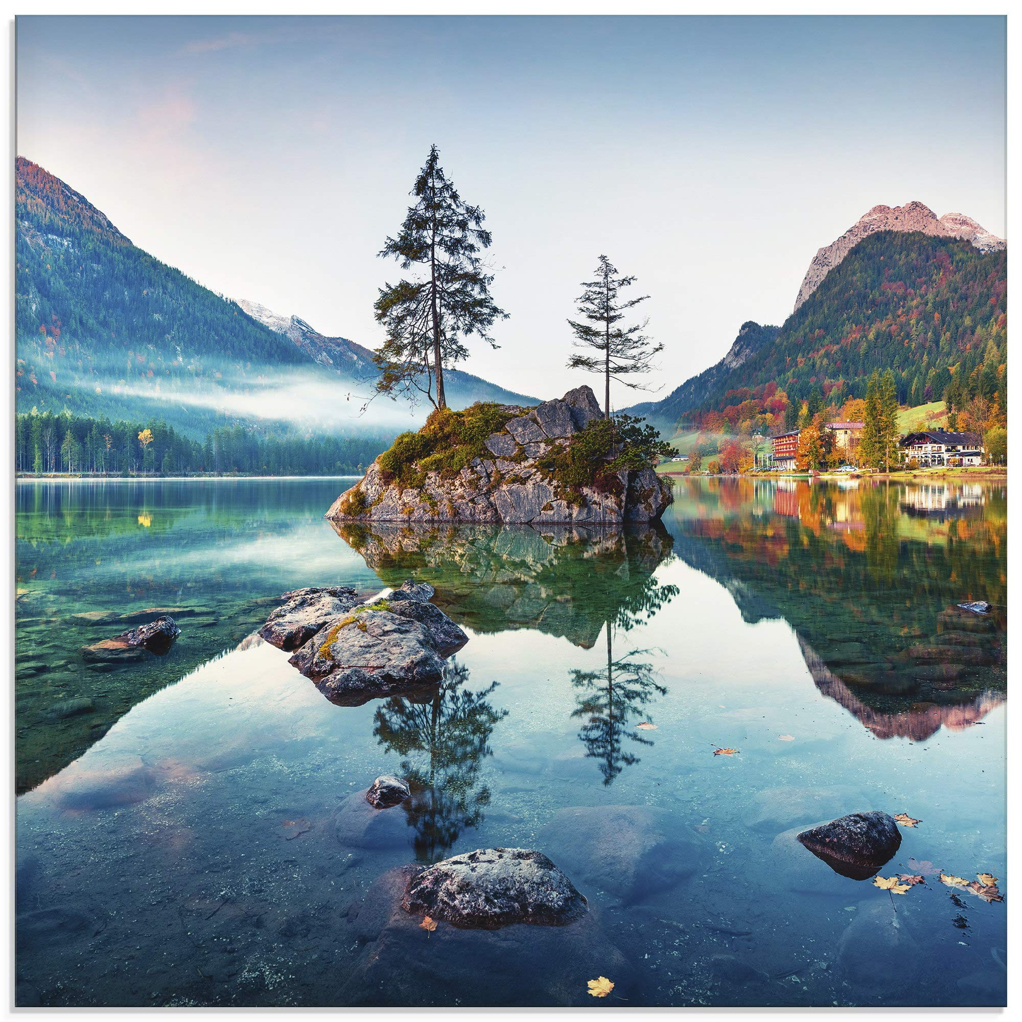 artland-glasbilder-u1tm-glasbild-30x30-cm-herbst-alpen image 1