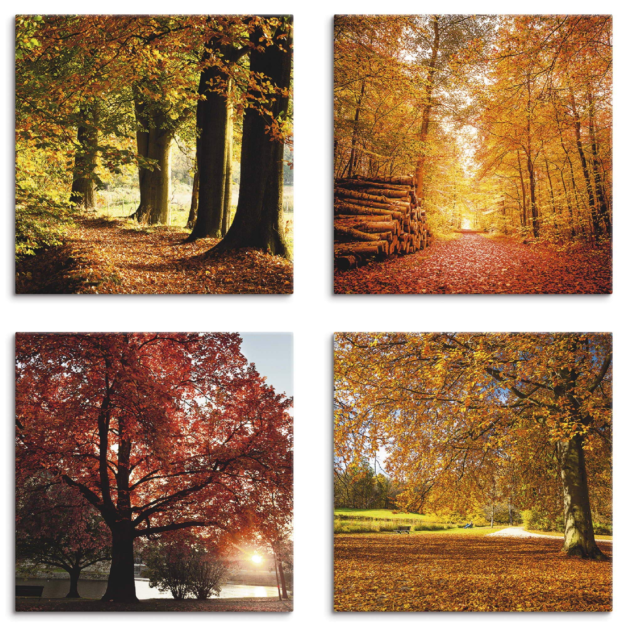 artland-leinwandbilder-k2uq-set-4x30x30-cm-herbst-b-ume image 1