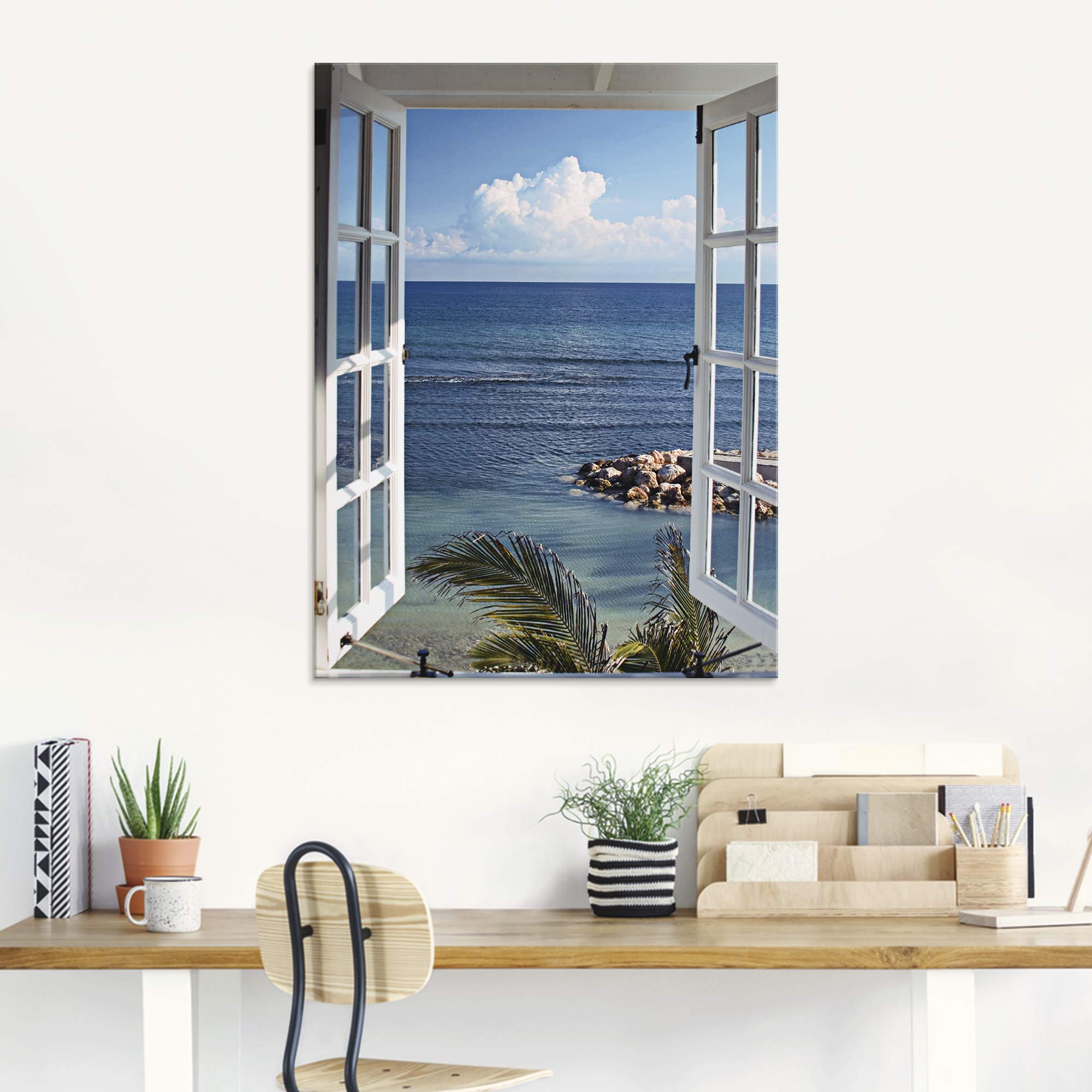 artland-glasbilder-palmen-strand-glasbild-80x60-maritim image 7