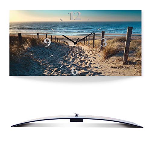 artland-wanduhren-funkuhr-60x30-cm-strand-meer-alu-lautlos image 8